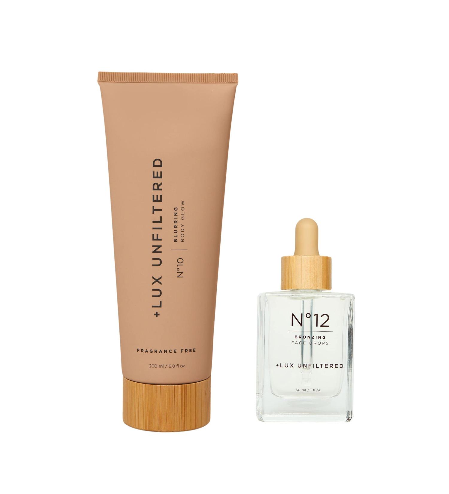 Lux Unfiltered Date Night Set: N12 Bronzing Self Tanning Drops + N10 Blurring Body Glow - Buy Online on GoSupps.com