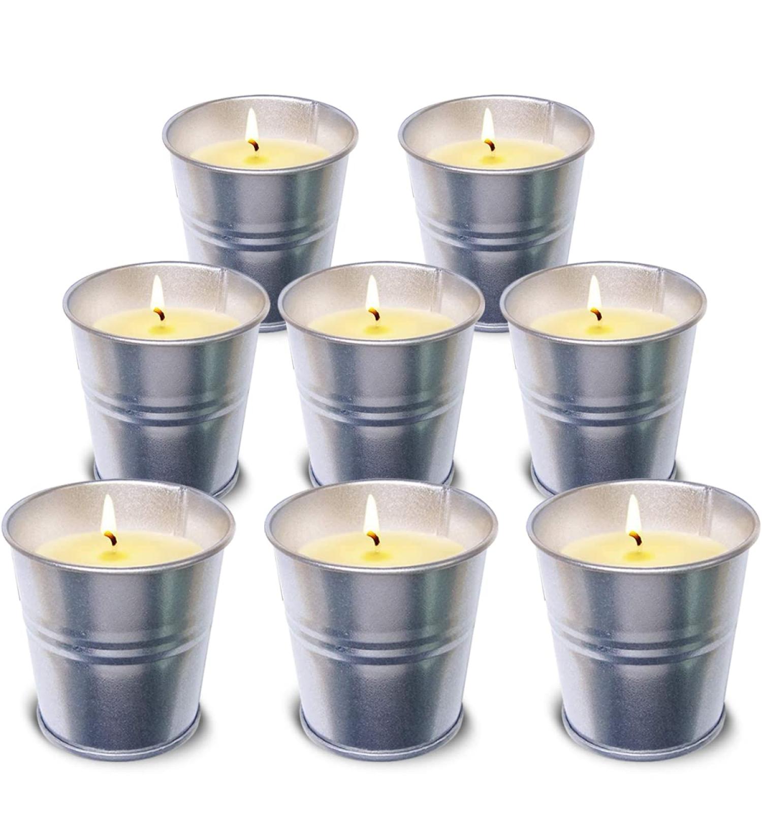 TopSics Citronella Candles - 8 Natural Soy Wax Candles for Outdoor Use - Long Lasting 80-96 Hours - Perfect for Garden Terrace Picnic and Camping - Buy Online on GoSupps.com