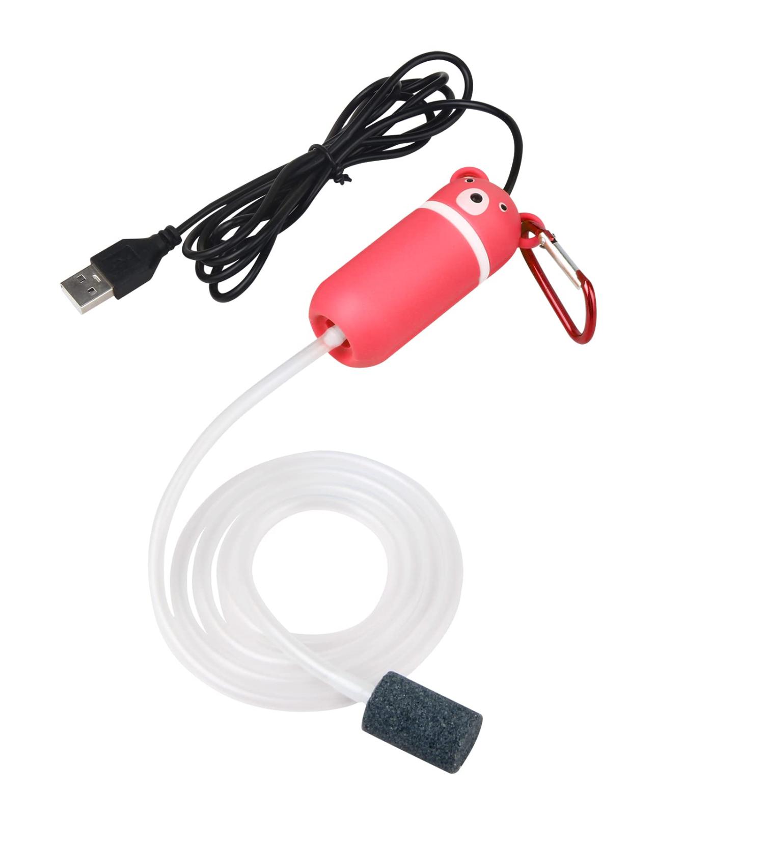 USB Air Pump for Aquariums - Quiet Mini Portable Oxygen Pump with Accessories | 1.5m Cable Air Stone & Silicone Hose - Buy Online on GoSupps.com
