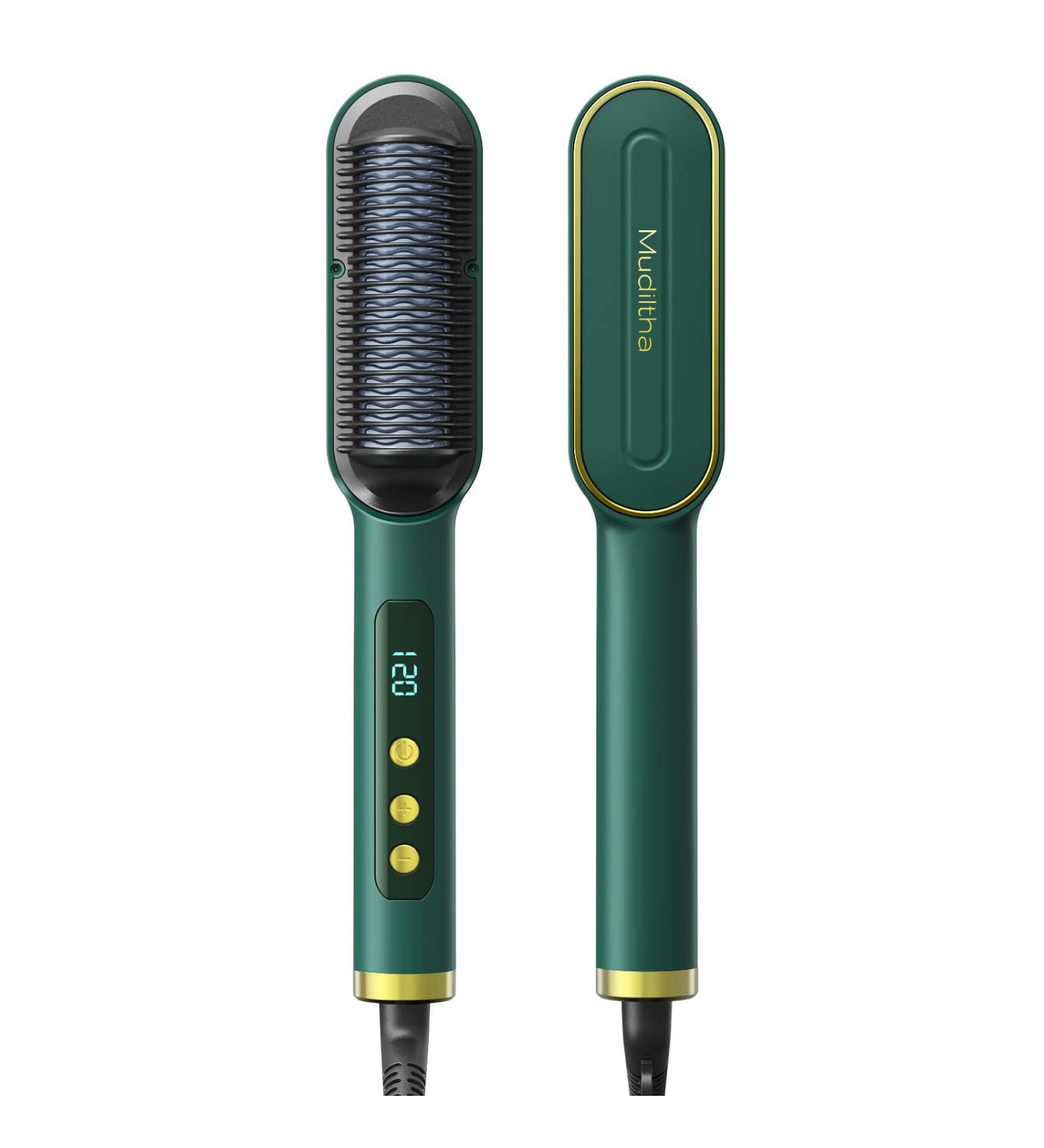 Buy Ionic Hair Straightener Brush Green 9 Temperature Settings Perfect for Normal Hair 50W International Shipping - Buy Online on GoSupps.com