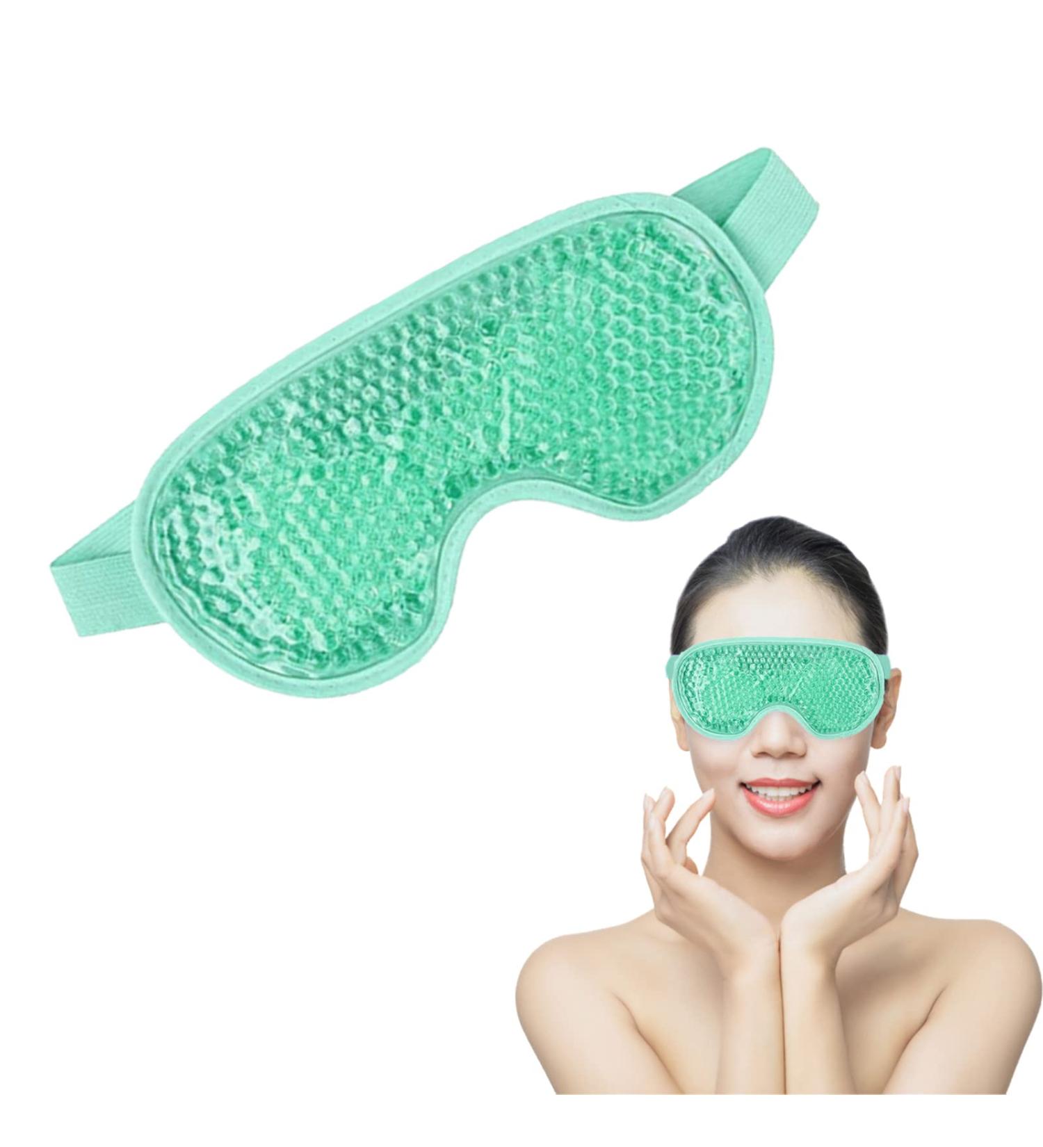 Cooling Eye Mask Hot Cold Eye Mask with Gel Bead Reusable Gel Eye Mask for Puffy Eyes Dark Circles Bags Dry Eyes Migraine Relief Headache Stress Relief Insomnia Sinus Pain (Green) - Buy Online on GoSupps.com