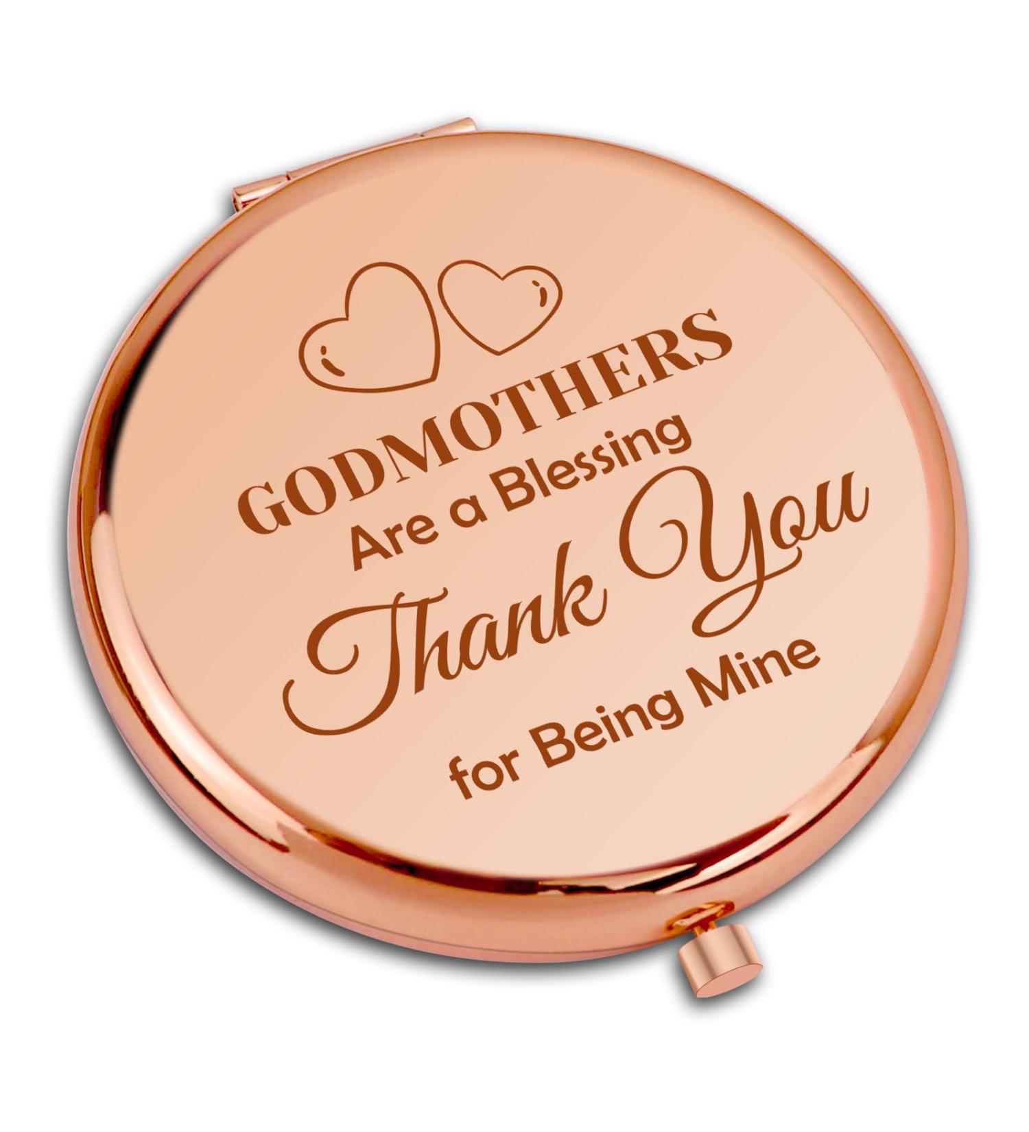 Godmothers Gifts Travel Compact Pocket Makeup Mirror Godmother Proposal Gifts Godmother Thank You Gifts for Godmother from Godchild Christmas Birthday Gifts for Godmother Baptism Gift - Buy Online on GoSupps.com