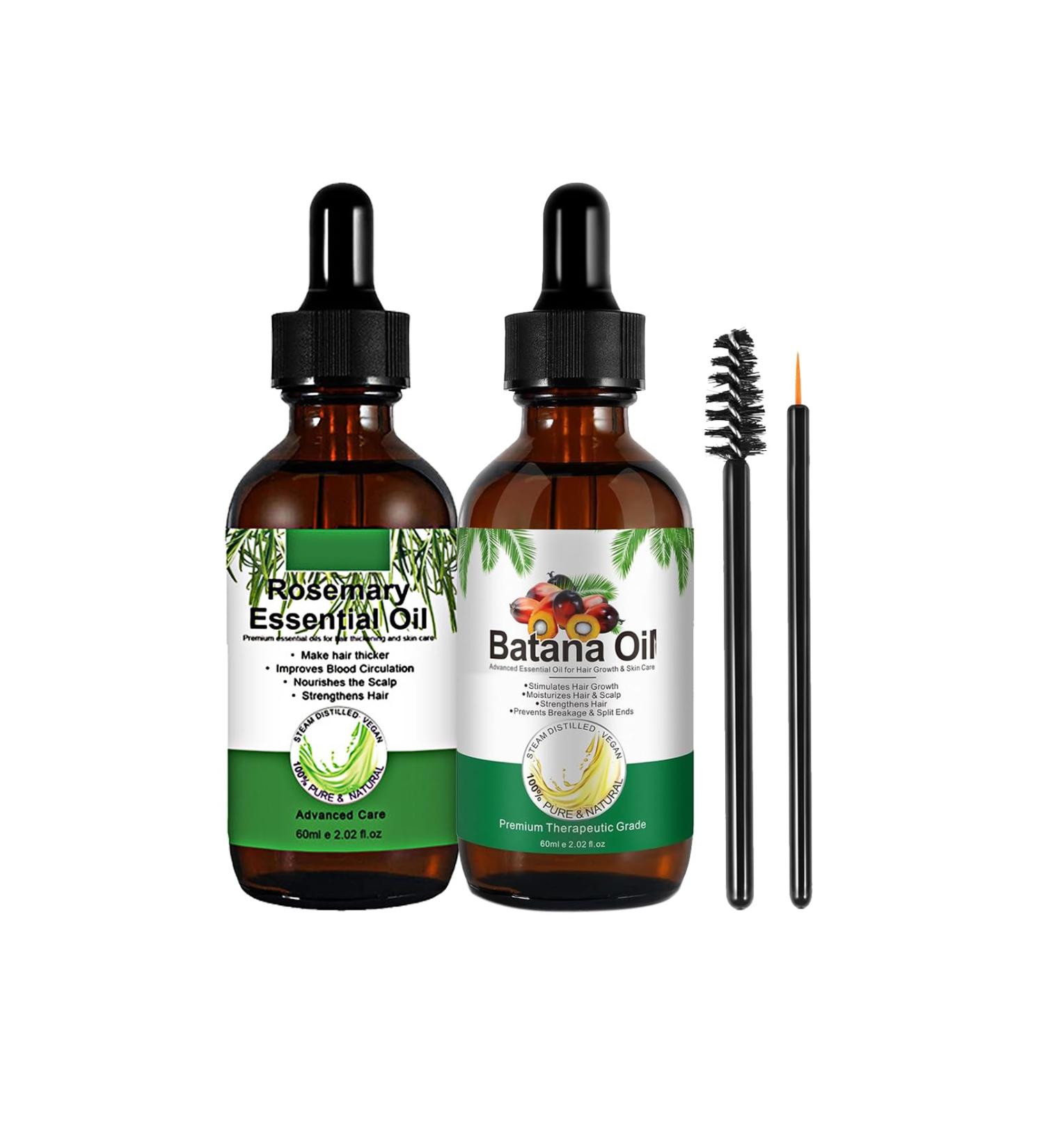 Batana Oil for Hair Growth Hair Care Set with Rosemary Hair Oil & Natural Batana Oil Pure Batana Oil for Healthier Thicker Fuller Hair Prevents Hair Loss & Increases Shine - Buy Online on GoSupps.com