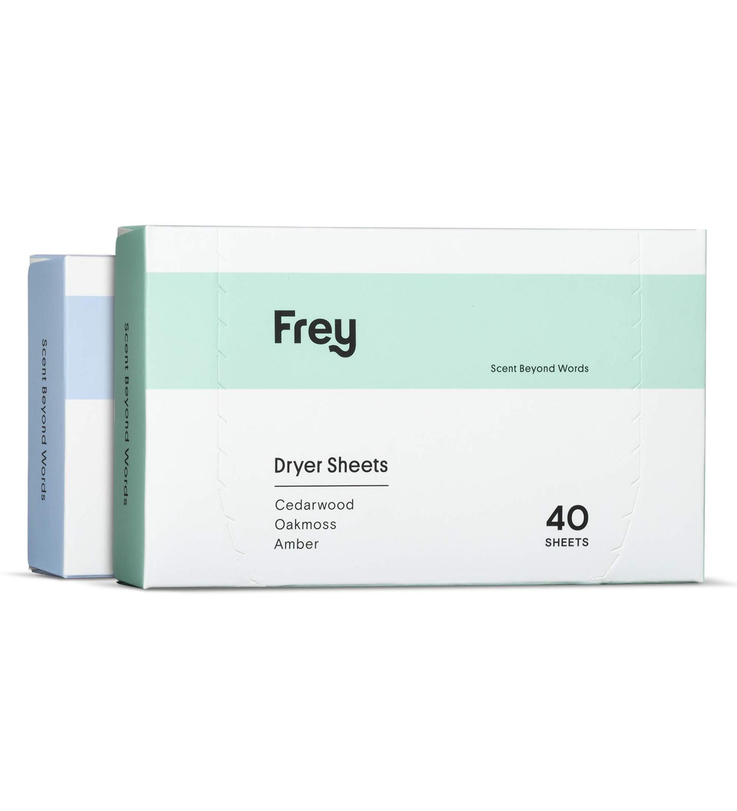 FREY Naturally Scented Dryer Sheets - 2 Pack, 80 Sheets - Sweet & Bold Sandalwood/Cedarwood Fragrance - Buy Online on GoSupps.com