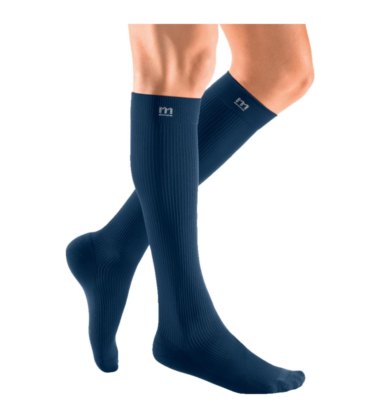 Medi Medive Active Compression Stockings - KKL 1 Marine Color Size I - Heel Reinforced Short Knee Socks - Buy Online on GoSupps.com