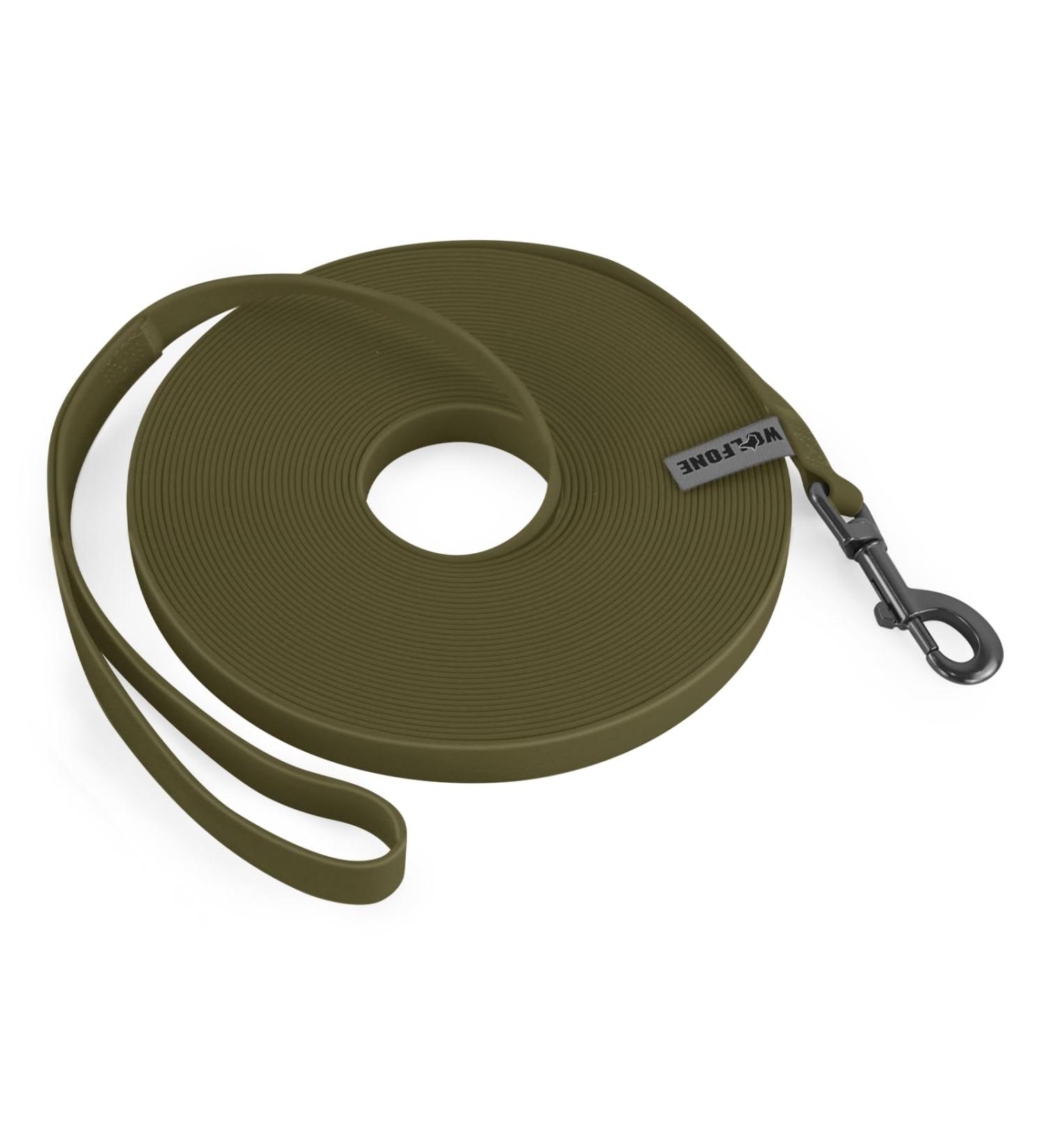 Buy Wolfone 9m Army Green Dog Training Leash - Waterproof Durable & Easy-Care for Recall Swimming Camping & More | International Shipping Available - Buy Online on GoSupps.com