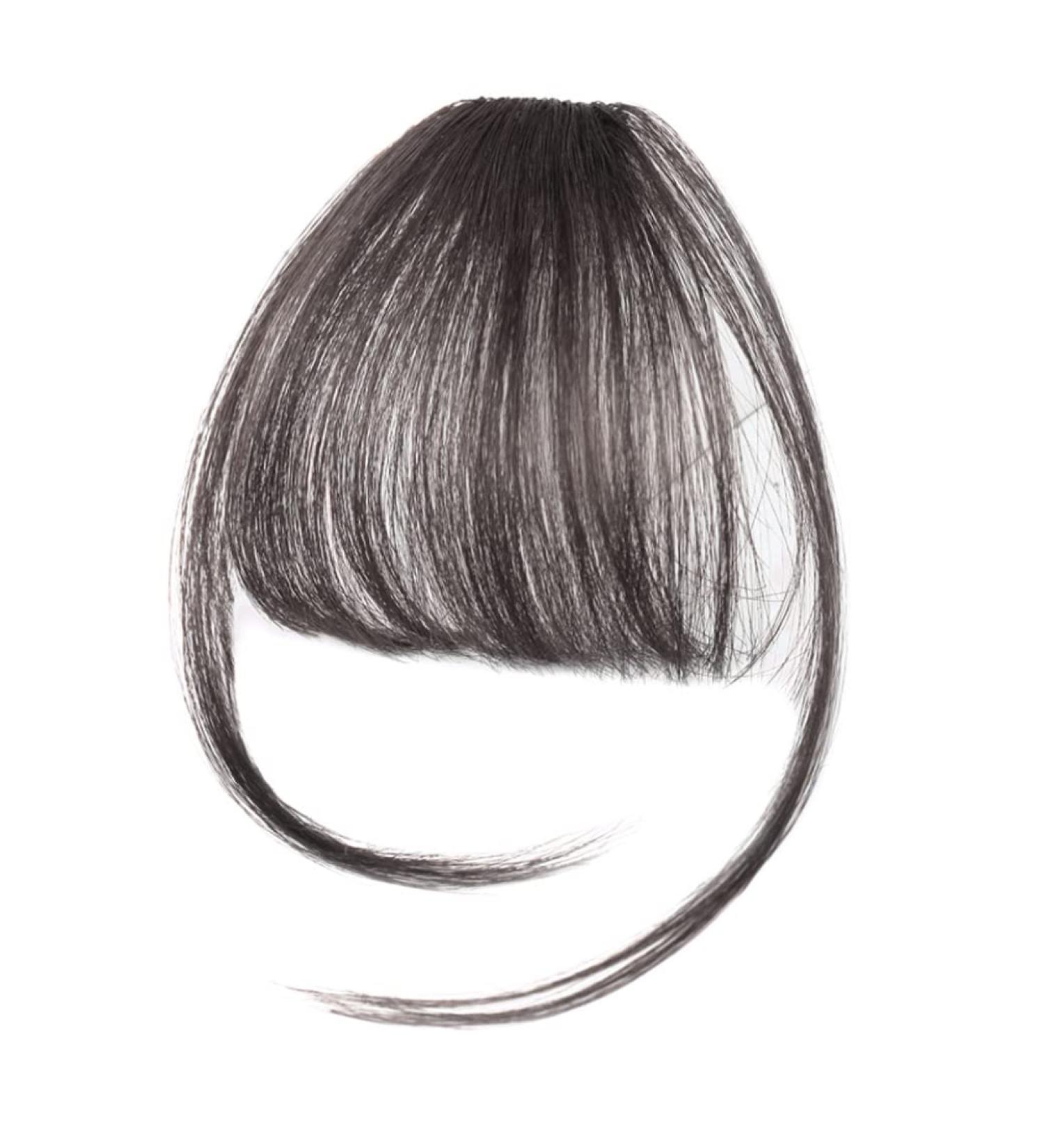 Clip On Bangs Bangs Hair Clip in Bangs Hair Extensions Dark Brown Wispy Bangs Clip on Air Bangs for Women Fringe with Temples Hairpieces Curved Bangs for Daily Wear - Buy Online on GoSupps.com