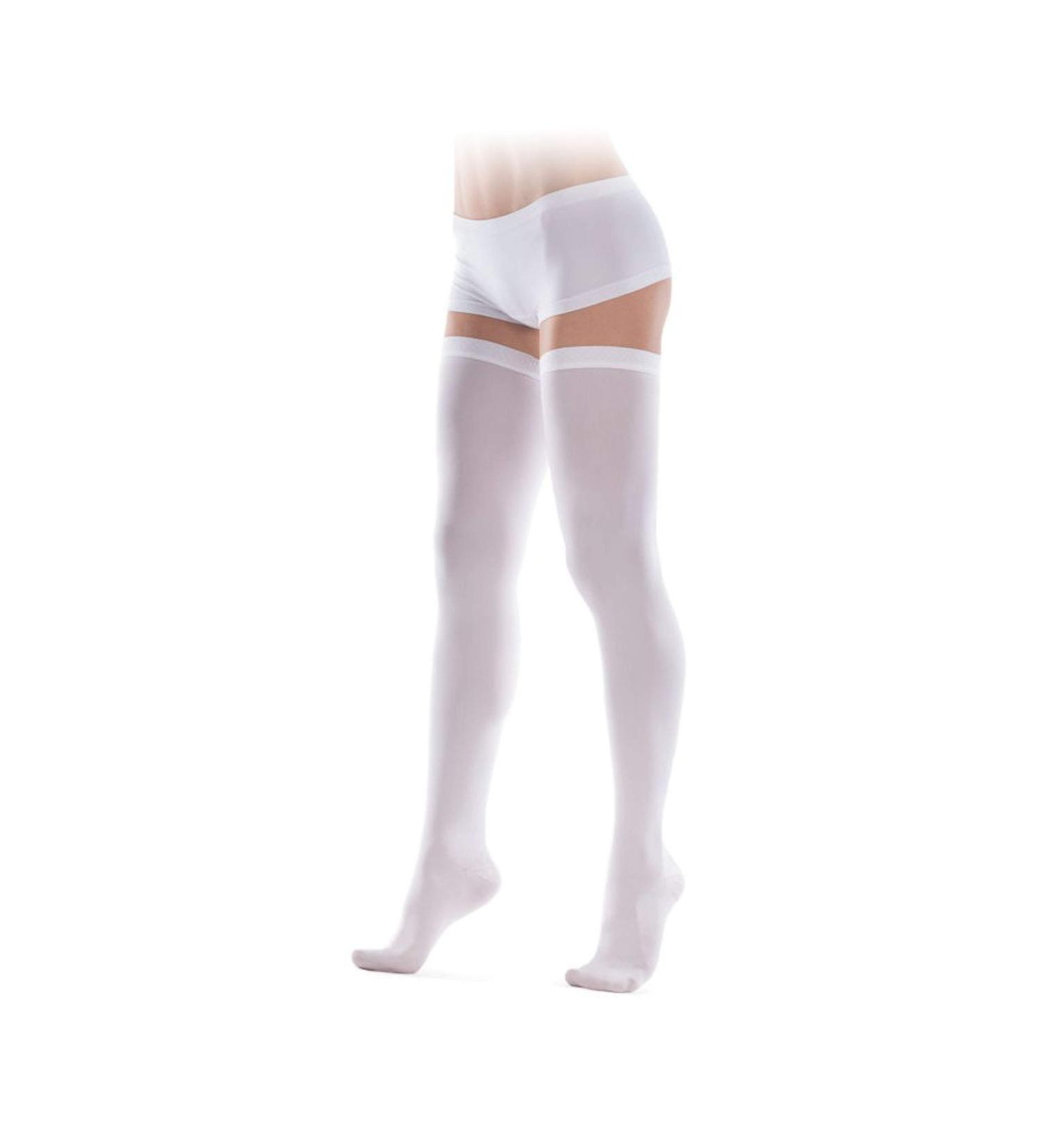 Compression Stockings for Post-Surgery & Postpartum Recovery - White, Large (L/41-43) - 1 Class, 18-21 mmHg, with Finger Hole - Buy Online on GoSupps.com