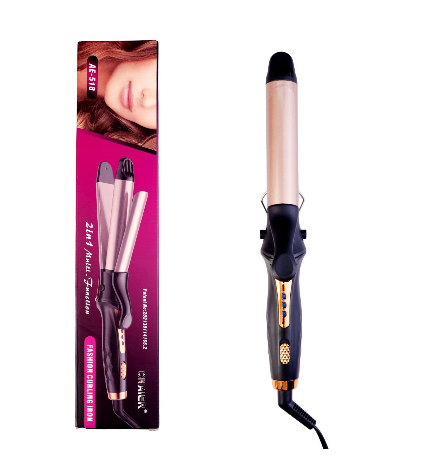 Hair Straightener & Curling Iron 2-in-1 | Adjustable Temps Auto Shut Off Lightweight Design - Shop Now for International Shipping - Buy Online on GoSupps.com