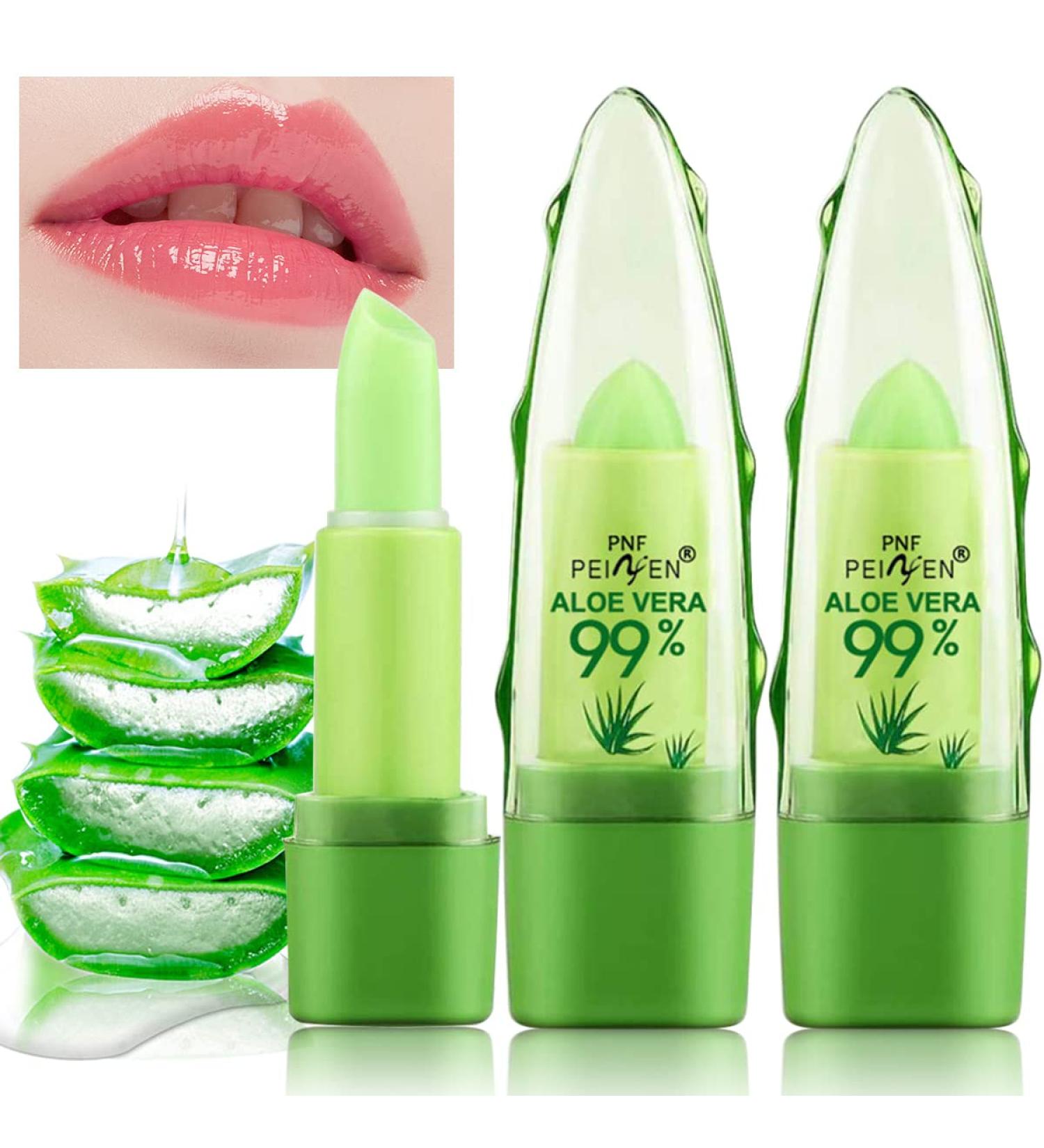 Firstfly 2 Pack Aloe Vera Color Changing Lipstick - Long Lasting Moisturizing Lip Care - Nutritious Plumper Lip Balm - Magic Temperature Color Change Lip Gloss - 2PCS - Buy Online on GoSupps.com