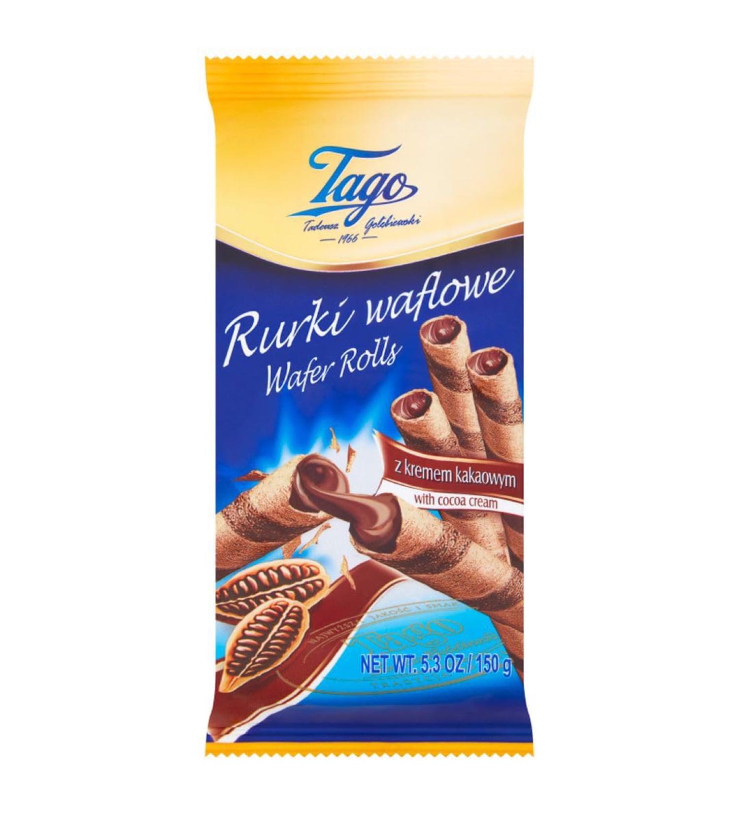 Tago Tago Rurki Waflowe Waffle Roller with Chocolate Filling 150g