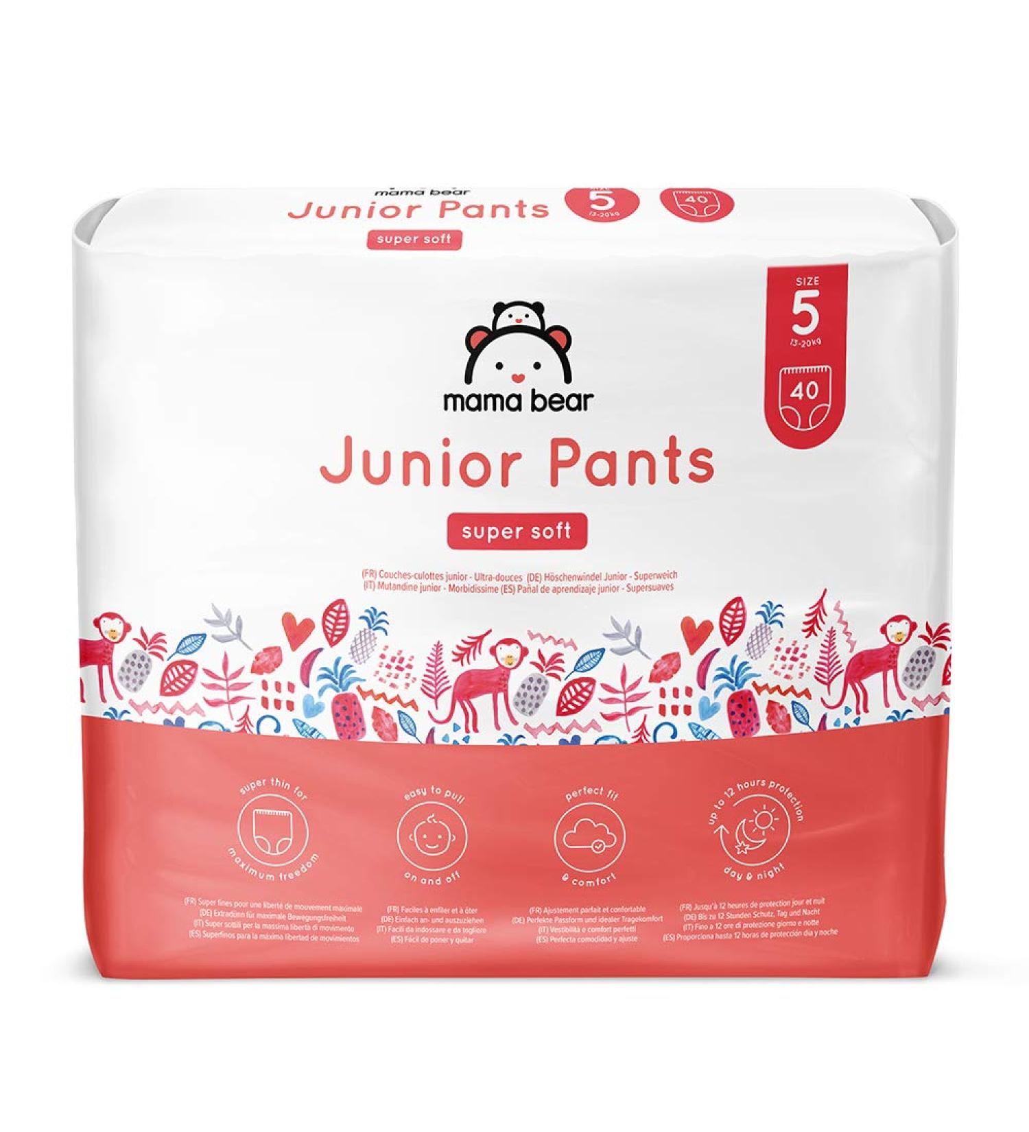 Buy Mama Bear Junior Diapers Size 5 (80 Count - 2 Packs) | Amazon Brand - Perfect for 13-20kg Babies | International Shipping Available - Buy Online on GoSupps.com