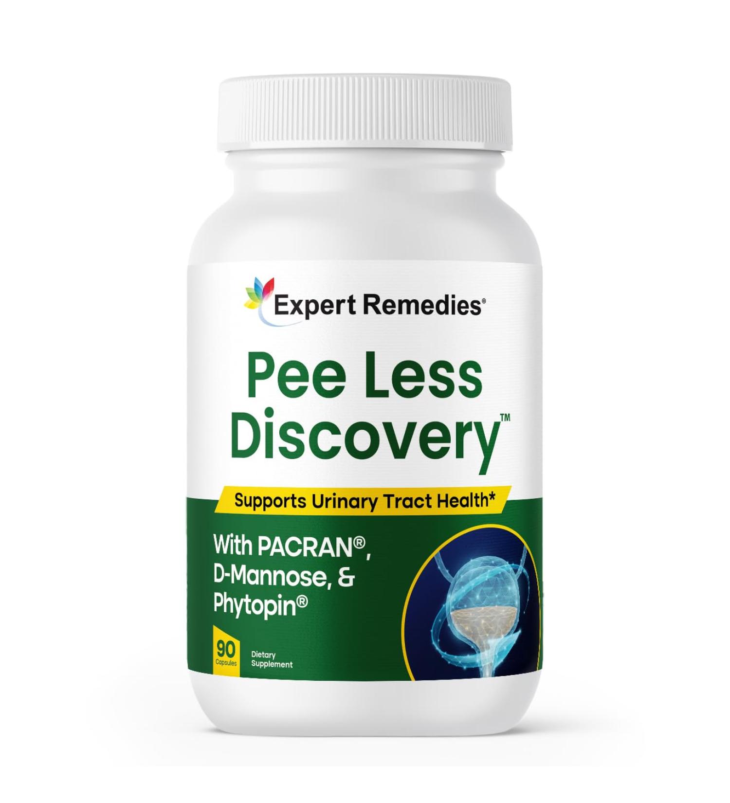 Expert Remedies Pee Less Discovery Bladder Support Supplement for Women and Men. Cranberry Extract and D-mannose Pills Reduce Frequency Support Urinary Tract Health - 90 Capsules - Buy Online on GoSupps.com