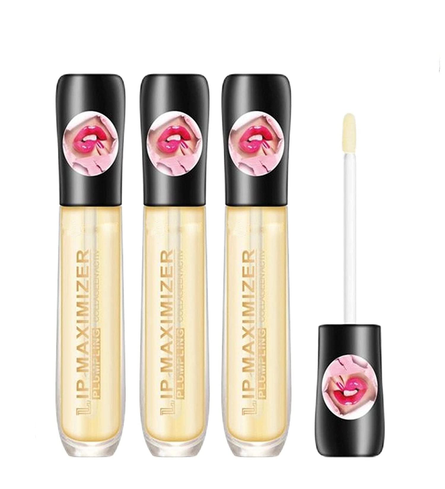 Lip Plumper Lip Gloss Lip Care Serum Plumper Lip Extreme Volume Enhancer Hydrated Lips Moisturize Eliminate Dryness Wrinkles Enhances Plump (3PCS) - Buy Online on GoSupps.com