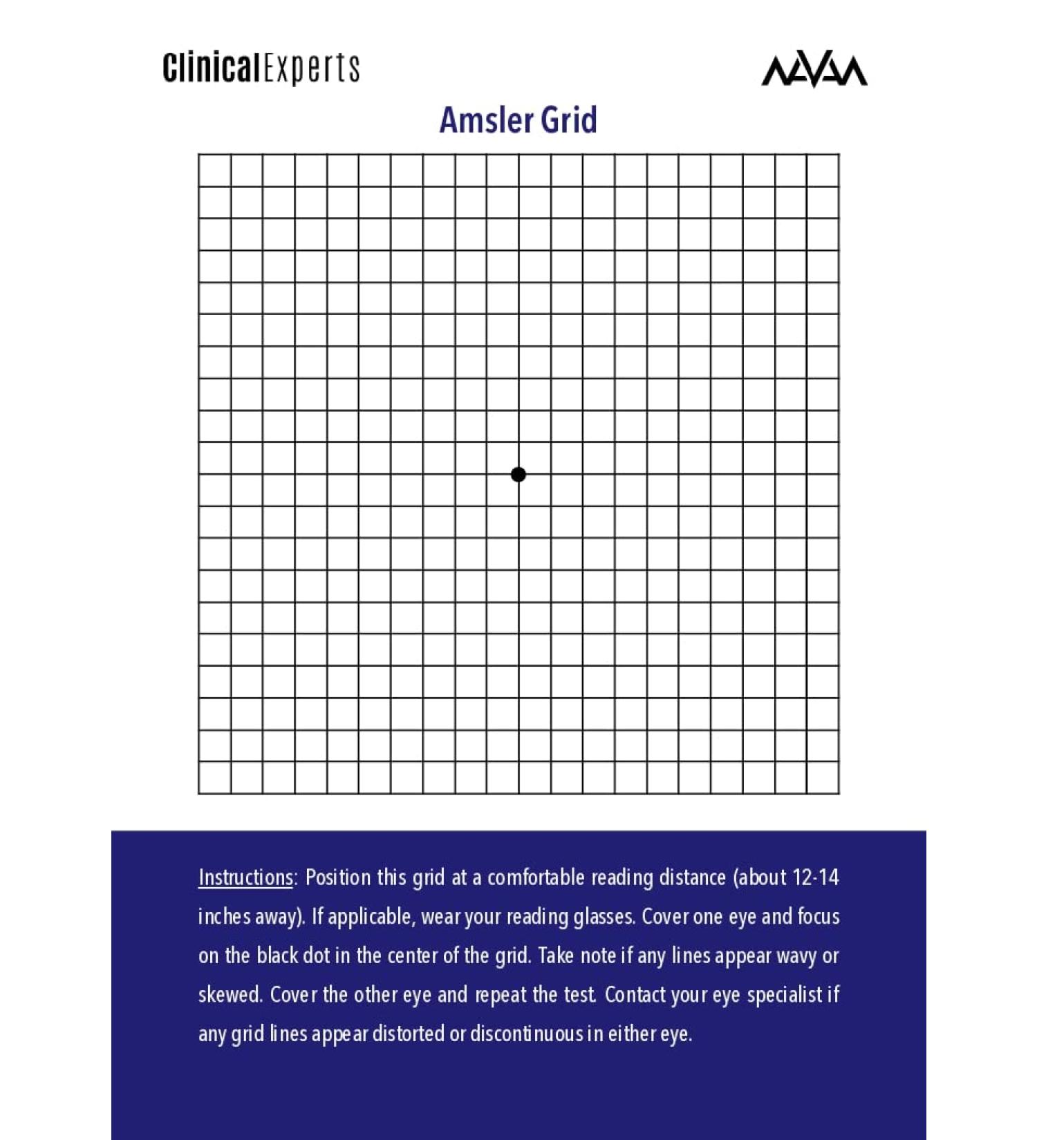 Amsler Eye Grid for Daily Macular Degeneration and Glaucoma Screening - Magnetic, Refrigerator Friendly - Men and Women (1 Pack) - Buy Online on GoSupps.com