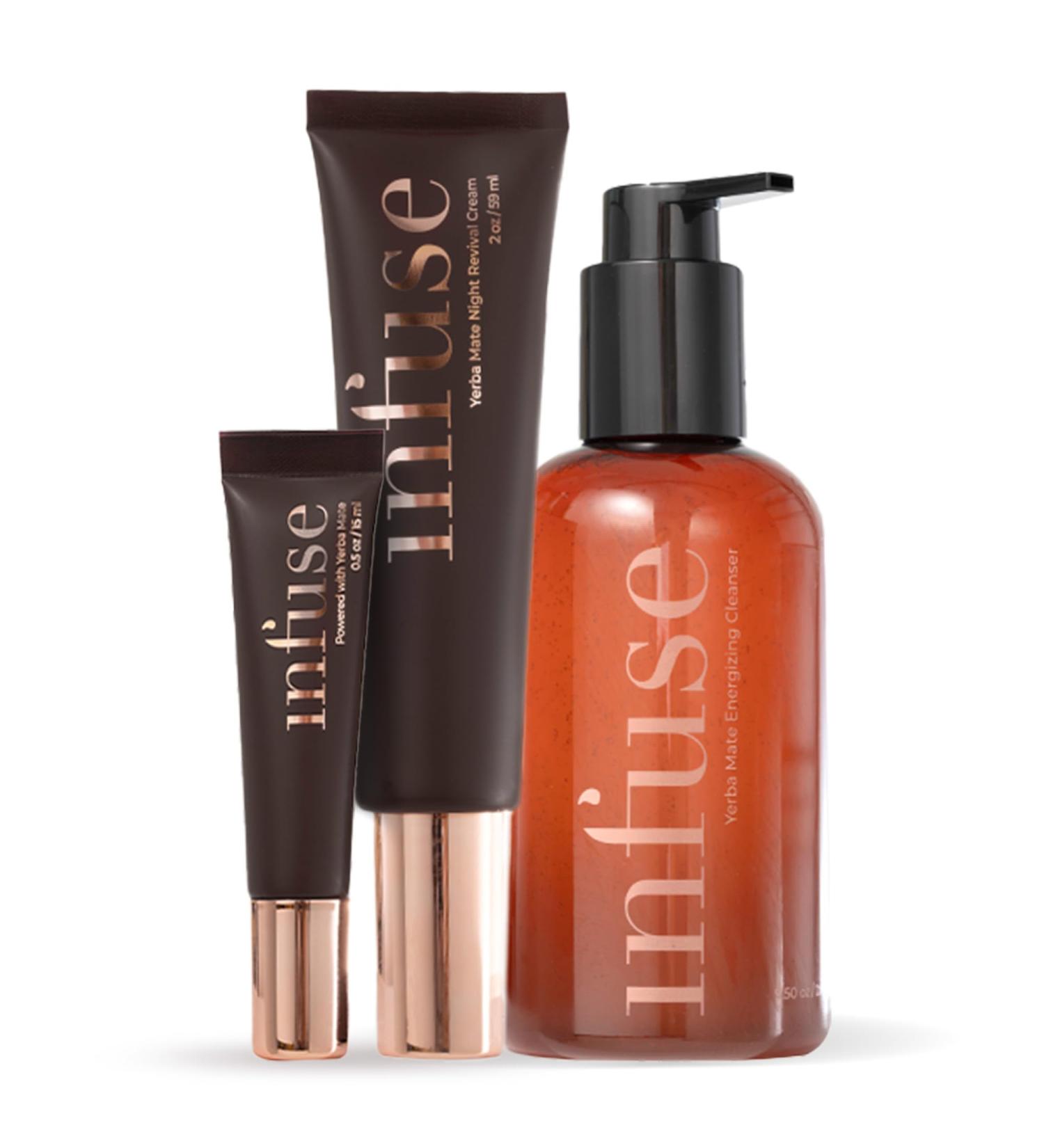 Infuse Bundle Night Cream Hydrating - Under Eye Cream Anti Aging & Foaming Facial Cleanser Under Eye Cream Anti Aging - Yerba Mate Radiance and Revival For Mature Skin - Buy Online on GoSupps.com