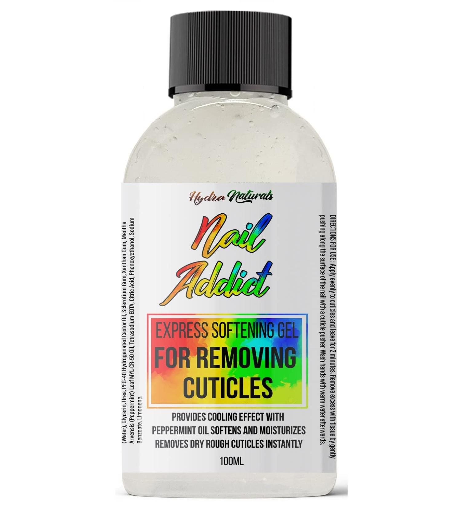 Hydra Naturals Dry Cuticle Remover Gel For Extra Softens and Moisturises Cuticles Removes Dead Skin Peppermint Oil 100ml