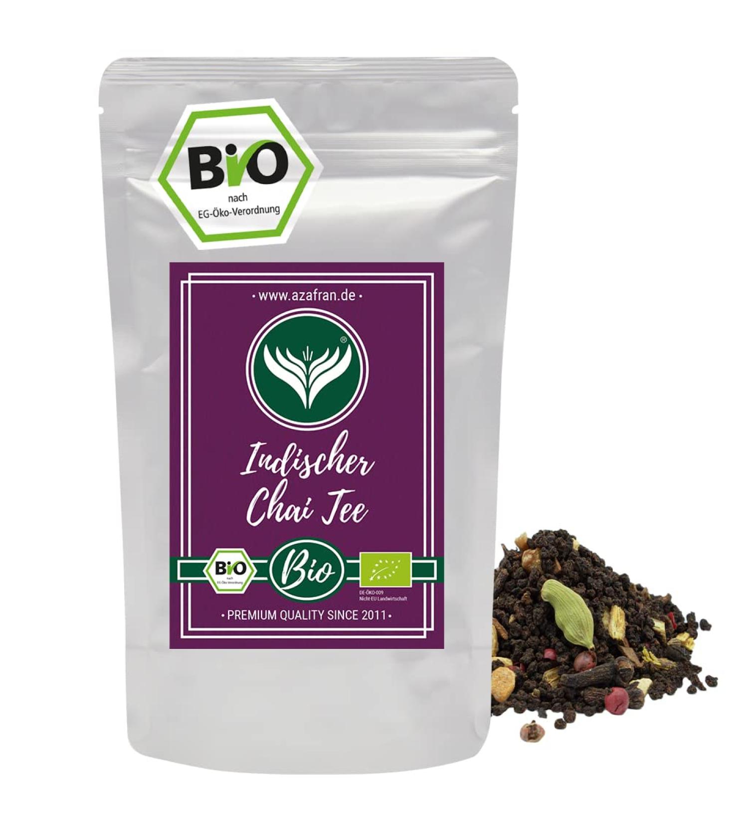 Azafran ORGANIC Indian Chai Tea - Spiced Loose Tea 250g | Premium Quality International Shipping - Buy Online on GoSupps.com