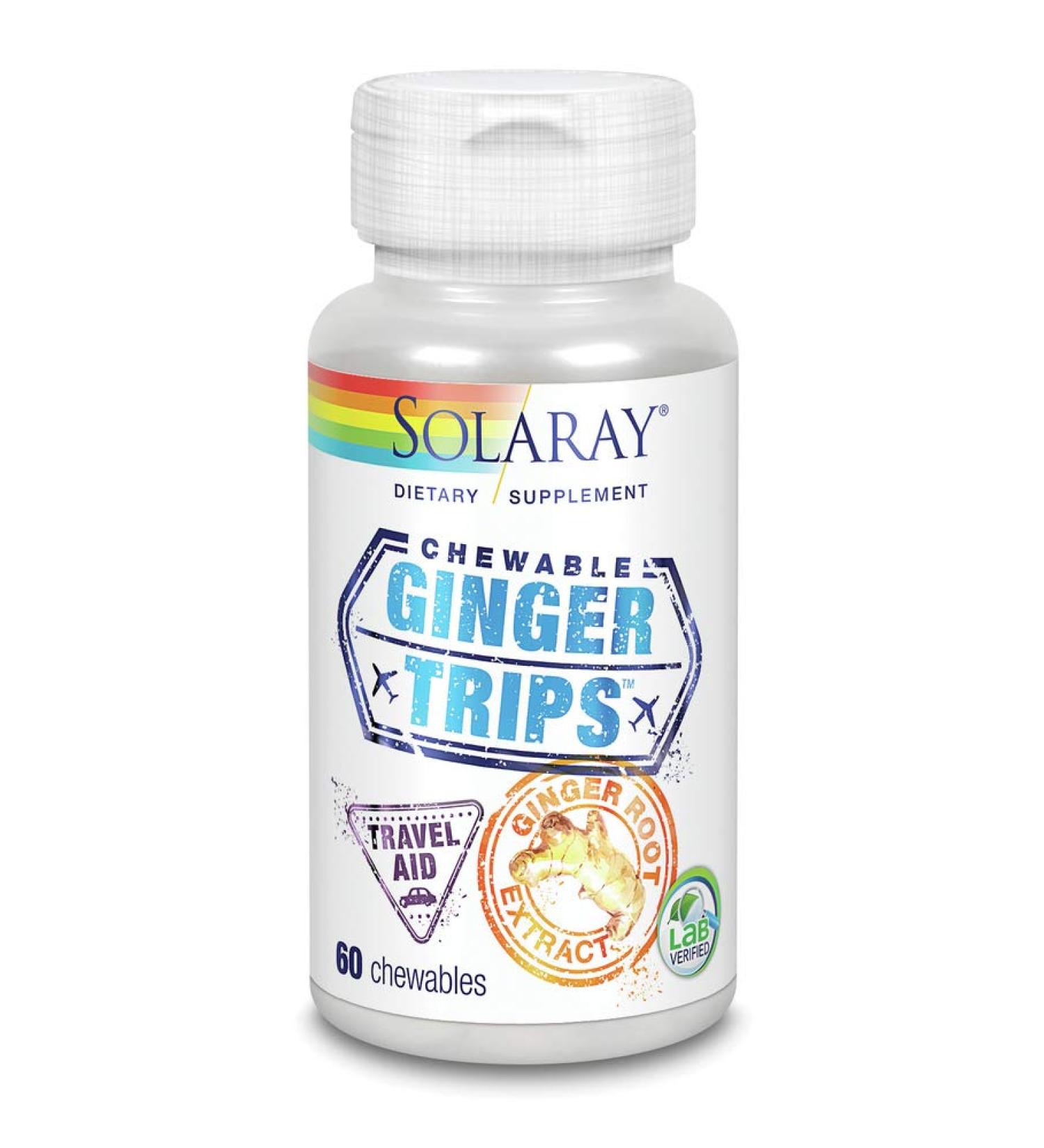 Solaray Ginger Trips Chewable 67mg Solaray 60 Chewable (2 Packs)
