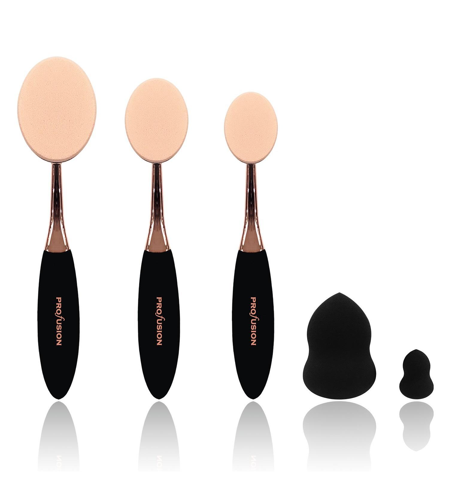Profusion Cosmetics Deluxe Pro 5 Piece Beauty Sponge Vault Set