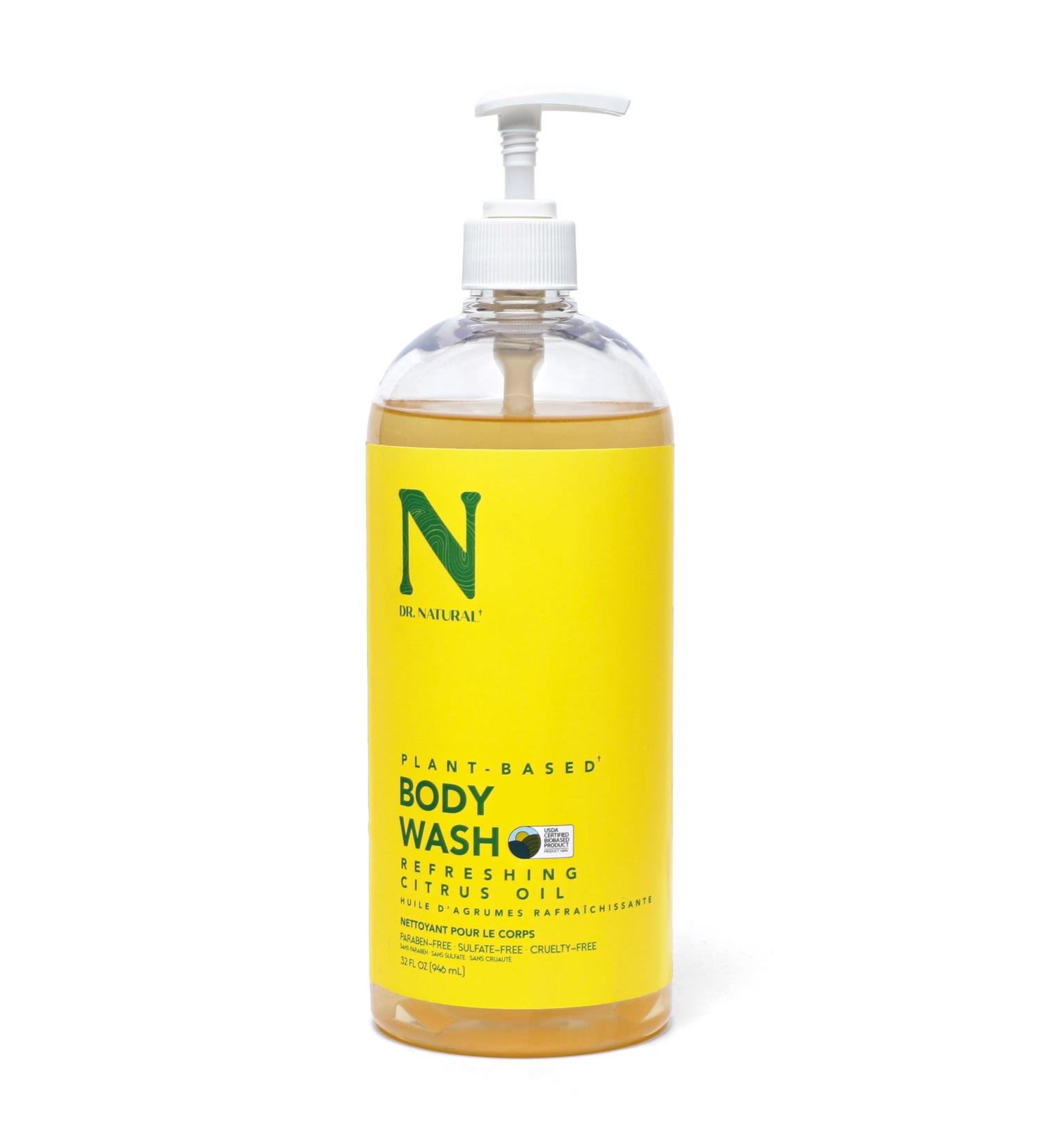 Dr. Natural Citrus Body Wash - 32 oz Moisturizing Formula for Dry Skin | Organic Shea Butter | Hypoallergenic & Plant-Based - Buy Online on GoSupps.com