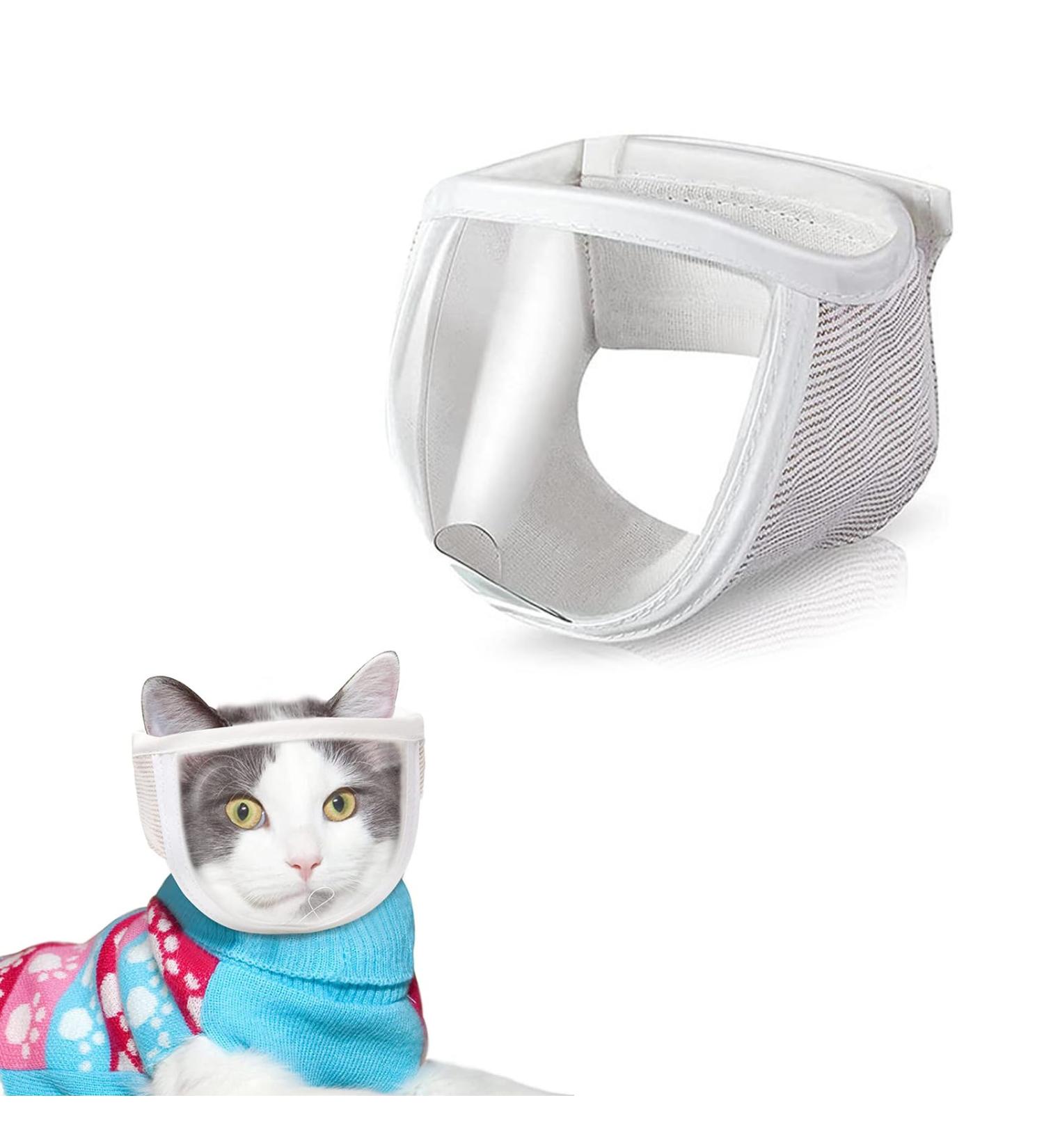 Adjustable Cat Muzzle for Bathing | Breathable Mesh & PVC Protection | Perfect Cat Care Accessory - Buy Online on GoSupps.com