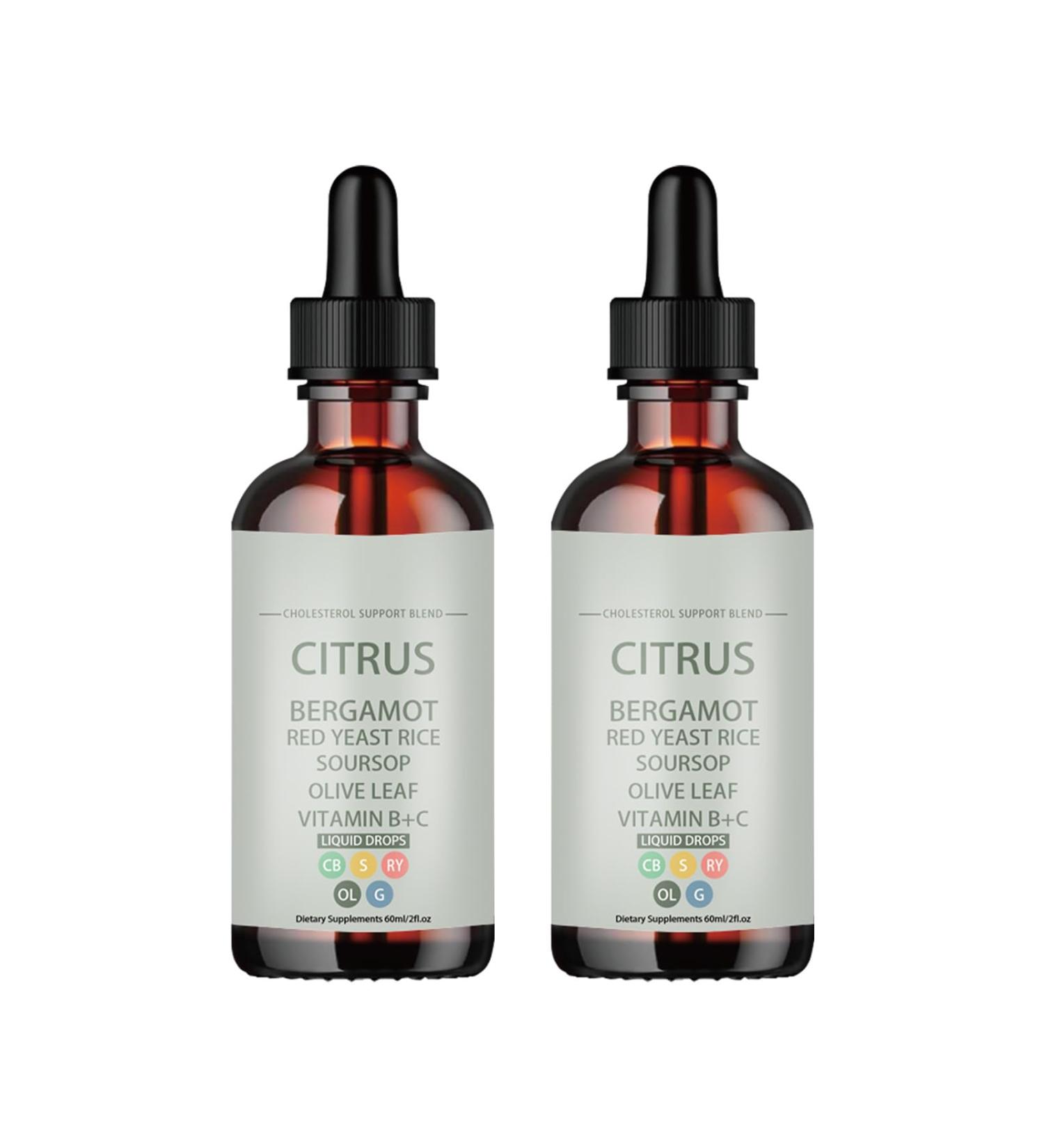 Red Yeast Rice Drops Cholesterol Support Blend with Citrus Bergamot Red Yeast Rice Soursop Olive Leaf Vitamin B+C Non-GMO Natural Vegan 2 fl oz Dietary Supplement (Pack of 2) 2 Fl Oz (Pack of 2) - Buy Online on GoSupps.com