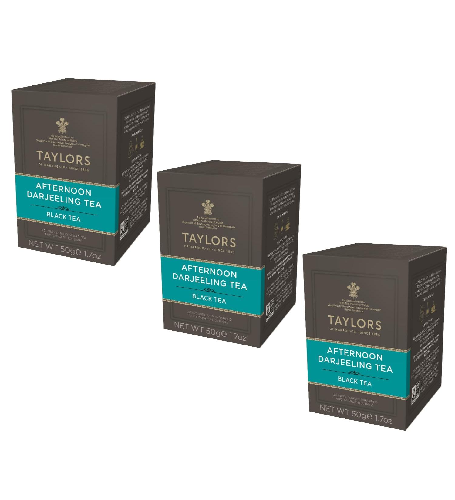  TAYLORS Taylors | Afternoon Black Tea Darjeeling Afternoon | Delicate and Refreshing Black Tea - 3 x 20 Individually Wrapped Tea Filters (150 Gr) - Buy Online on GoSupps.com