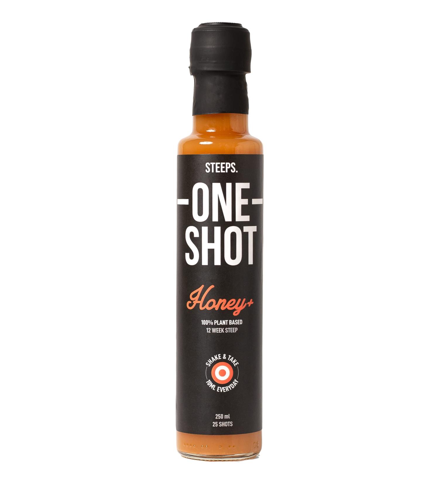 Steeps One Shot | Honey | Raw & Unpasteurised Organic Apple Cider Vinegar | Unfiltered with the Mother with Honey Turmeric & Ginger | 25 x Health Drink Shots - Buy Online on GoSupps.com