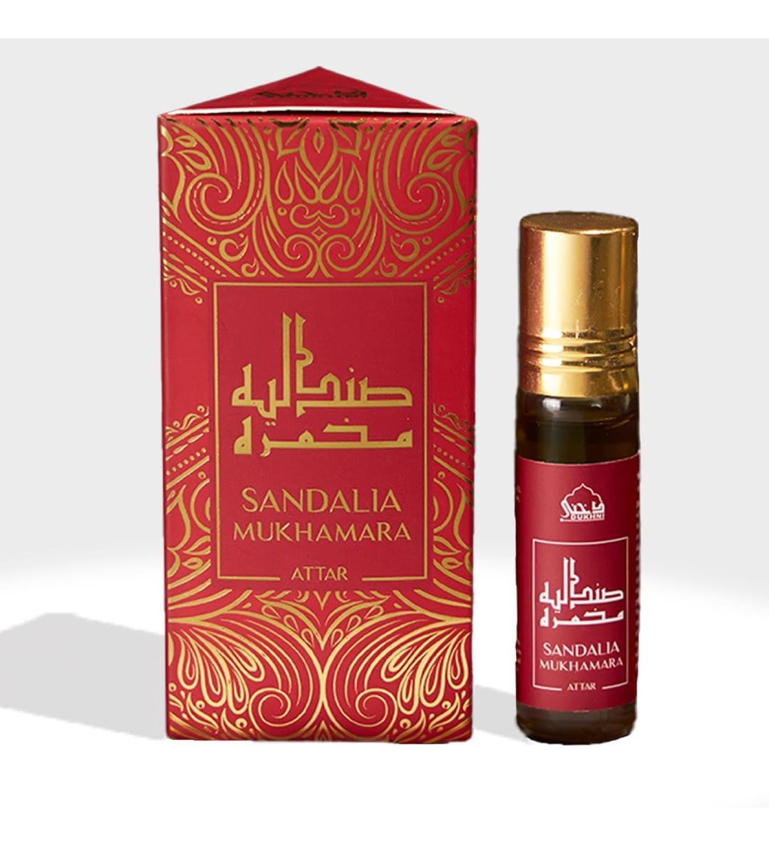 Dukhni Sandalia Mukhamara Attar Oil by Dukhni|Arabic Perfume Oils for Men and Women|100% Pure Ittar Roll On Perfume Chandan Sandal Sandalwood Oil|Eid Ramadan Gifts&Vegan Islamic Fragrances 6ml - Buy Online on GoSupps.com