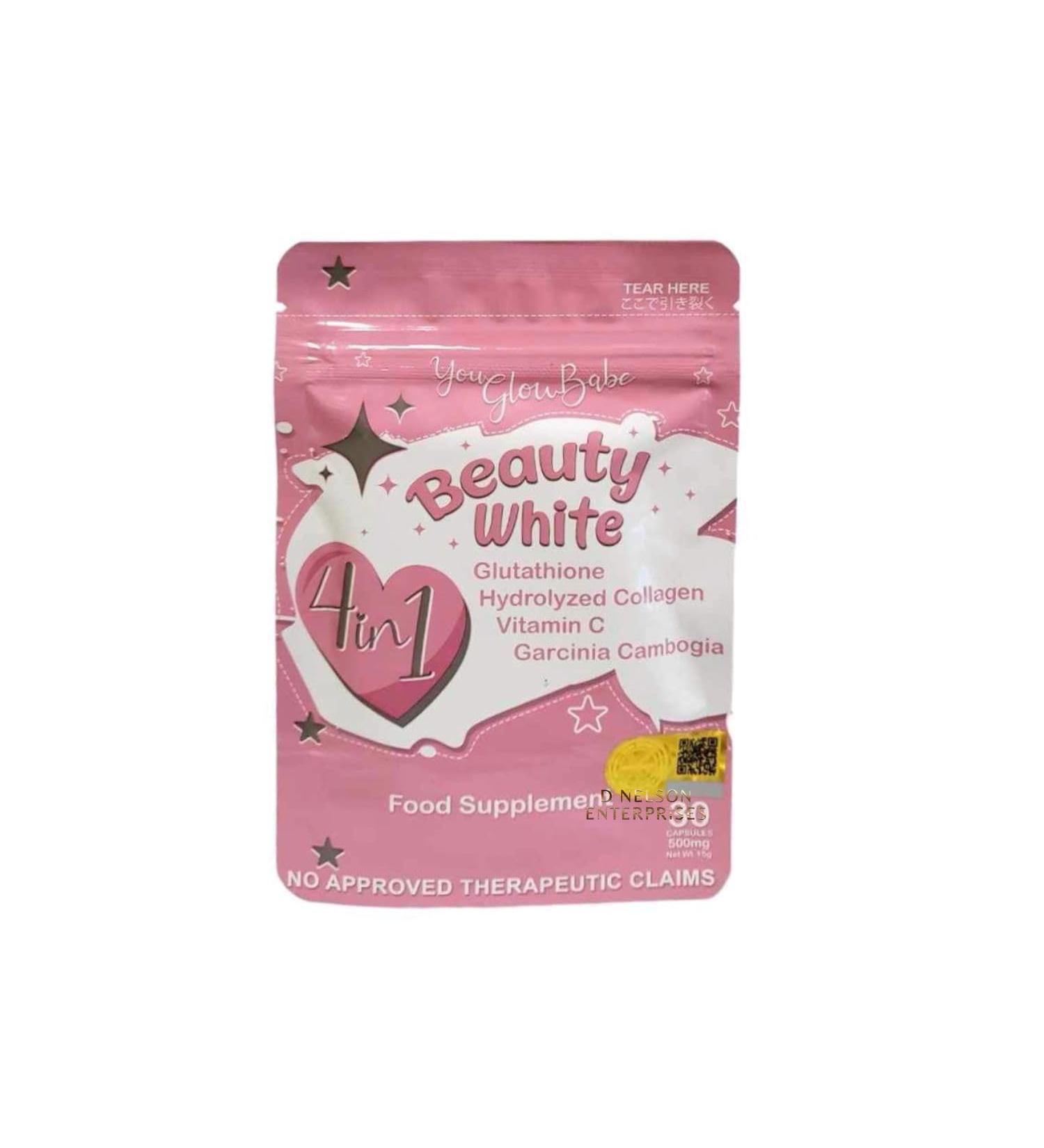 You Glow Babe Beauty White 4 in 1 Glutathione Capsules 30 Count