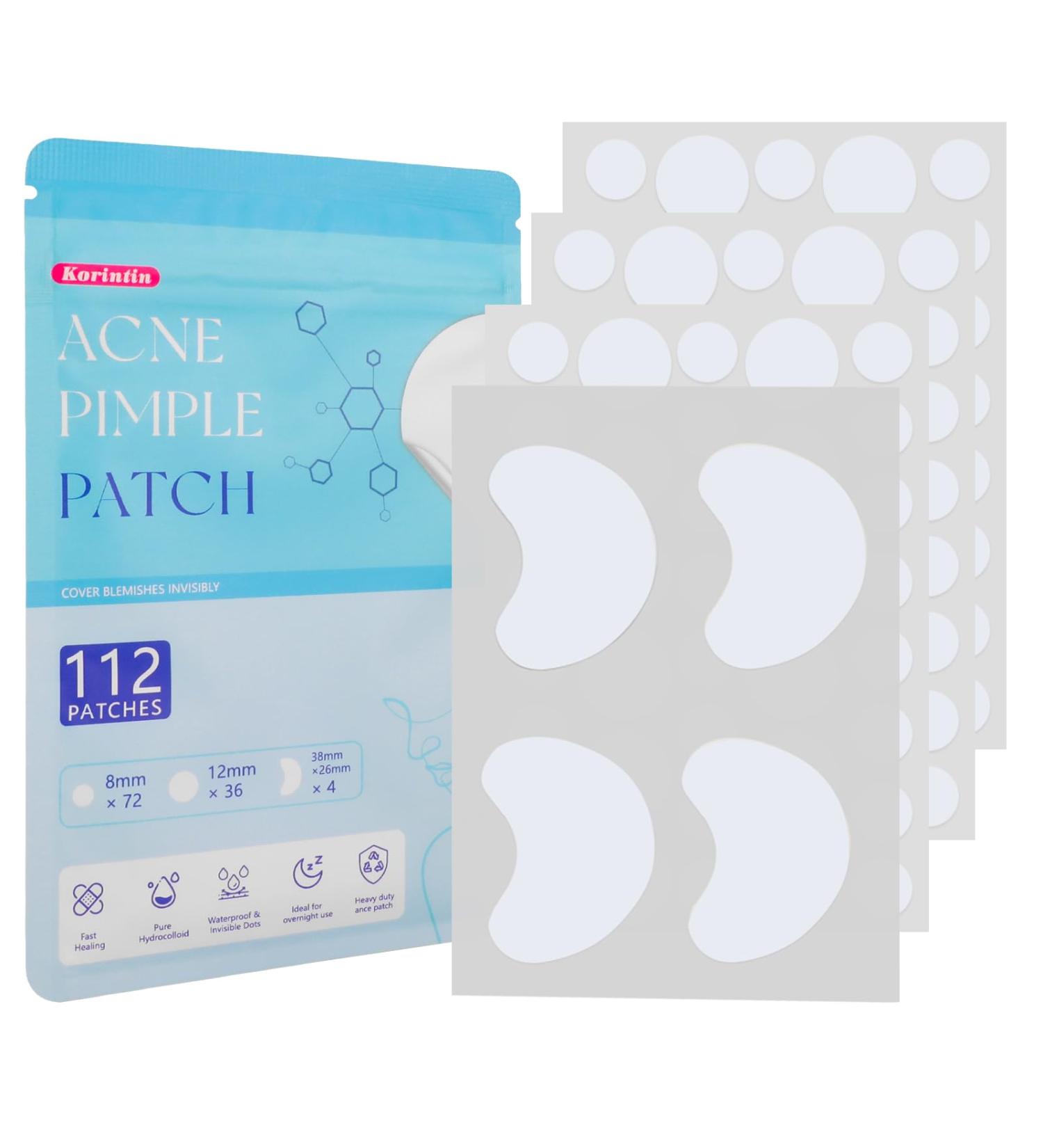 Invisible Acne Patch Zit Patch 112 Pcs Acne Patches Pimple Patches Dots for Spots Pimple Patches Acne Stickers Acne Pimple Patches 3 Sizes (8 mm 12 mm 38 mm x 26 mm) - Buy Online on GoSupps.com
