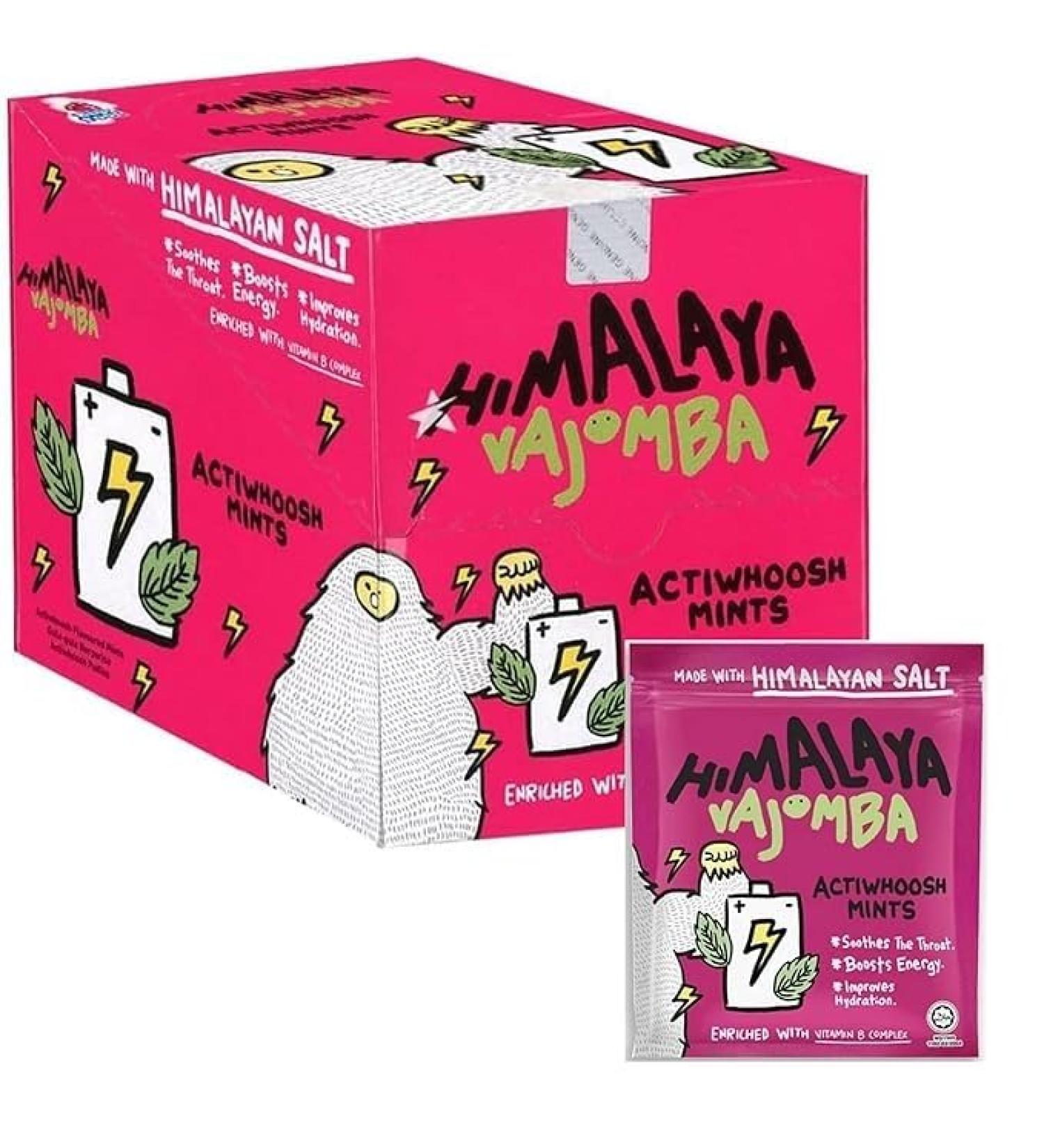 Himalaya Sport Actiwoosh - Bonbons Sal s - 12 Sachets de 15g - Confiserie Rafra chissante nerg tique - Bonbons Fra cheur Active