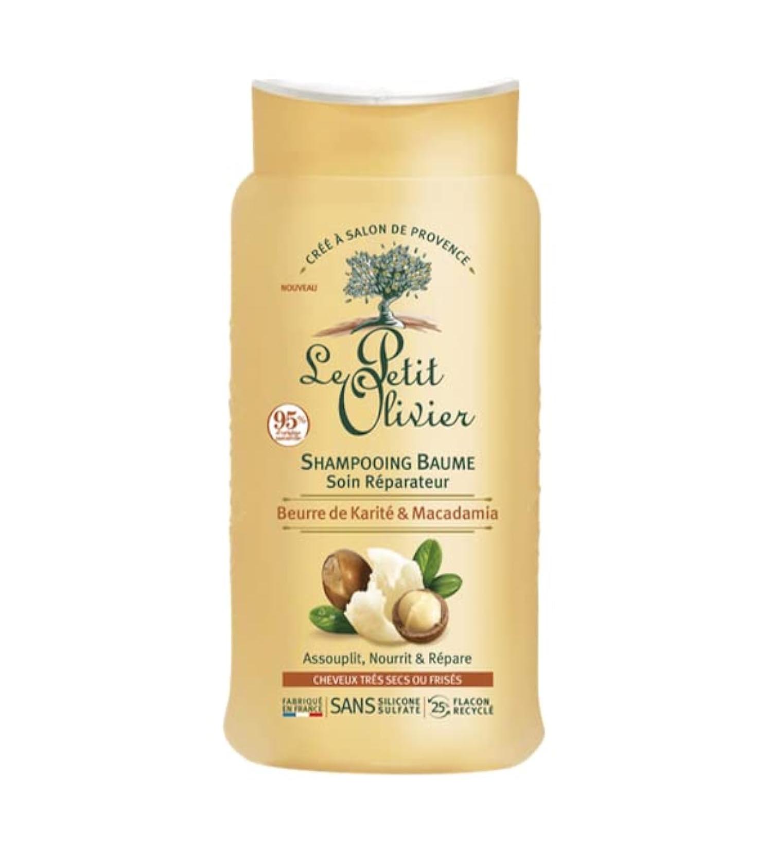 LE PETIT OLIVIER - Repairing Care Shampoo Balm - Shea & Macadamia - Nourishes & Repairs - Very Dry or Frizzy Hair - Silicone & Sulfate Free - Made in France - 250 ml - Buy Online on GoSupps.com