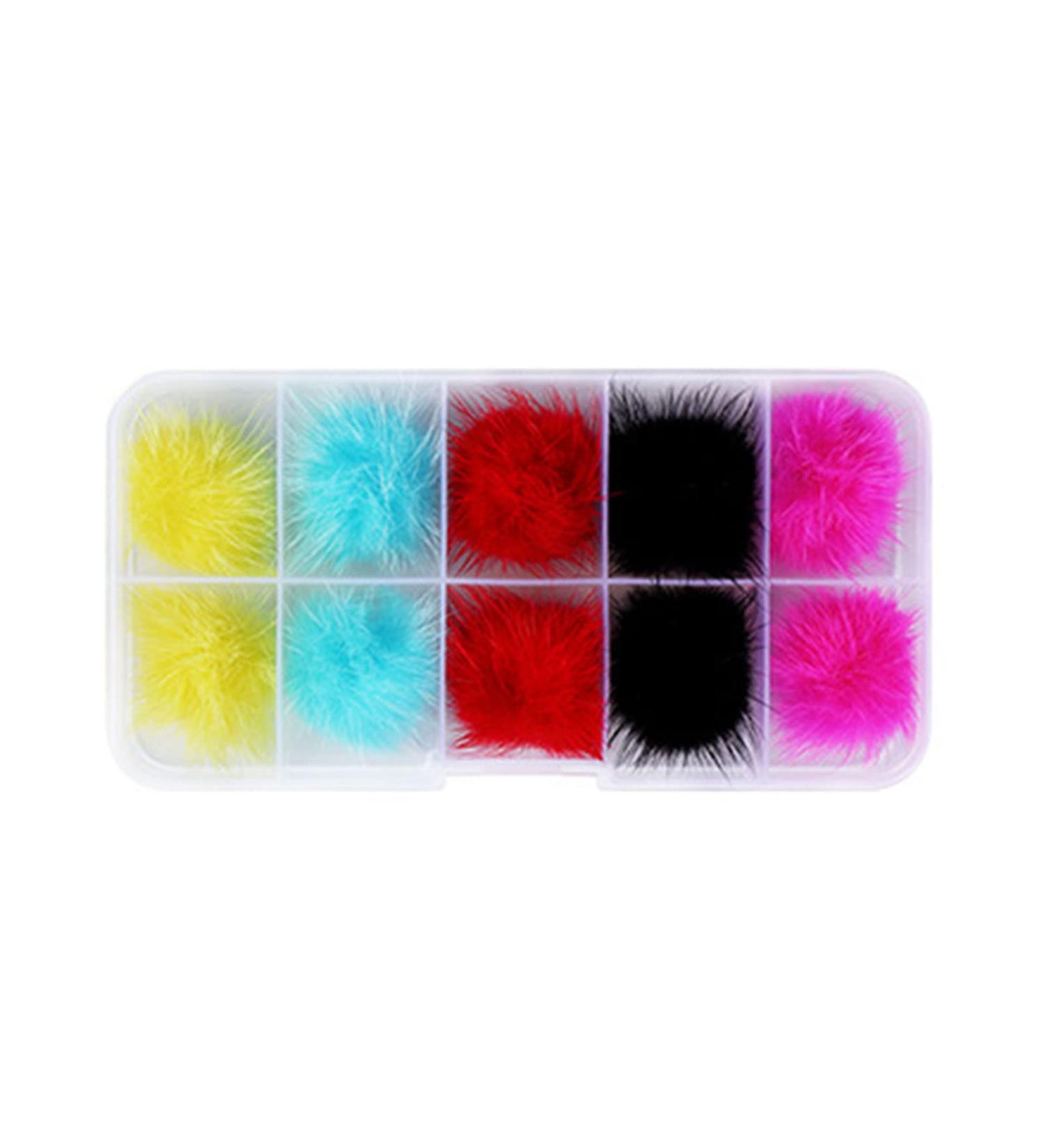 Nail Pom Detachable Nail Plush Acrylic Nail Tips Decorations Accessories Nail - Buy Online on GoSupps.com