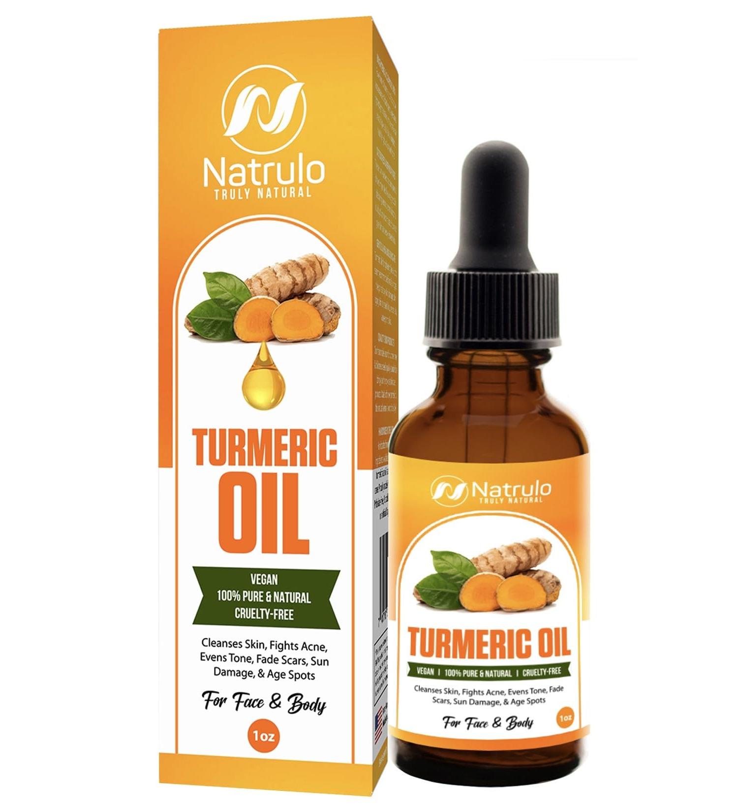 Turmeric Serum for Face & Body - All-Natural Brightening Oil for Dark Spots Acne Relief & Scars - Handcrafted USA Skincare - Buy Online on GoSupps.com