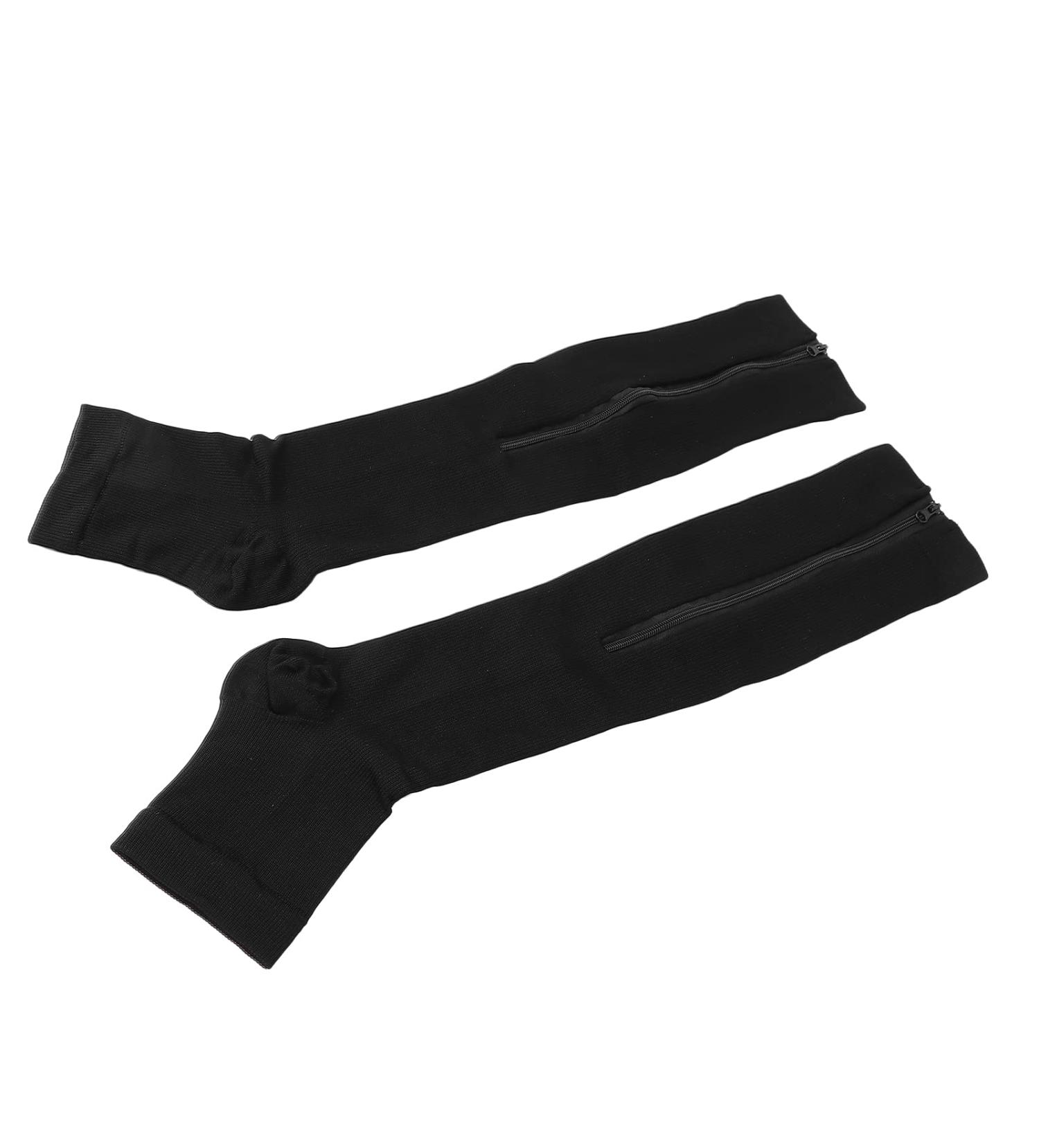 Breathable Compression Stockings | Personalized Circulatory Support Socks with Side Zip for Men & Women | Ideal for Sports & Running - S/M Size - Buy Online on GoSupps.com