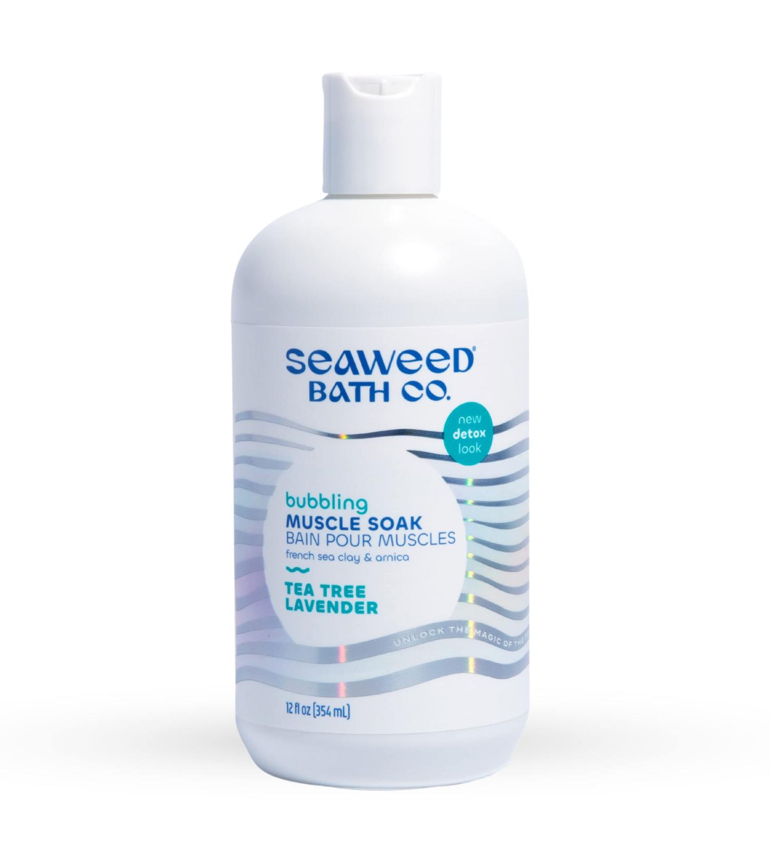 Seaweed Bath Co. Bubbling Muscle Soak 12oz - Tea Tree Lavender Scent with French Sea Clay & Arnica - Buy Online on GoSupps.com