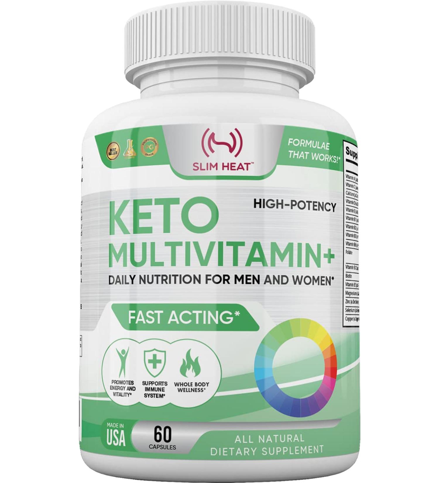Keto Multivitamin for Women and Men - 35 Potent Pure Ingredients - Vitamin C Vitamin D Vitamin A Vitamin E and Zinc for Immune Support - Non GMO Gluten Free Sugar Free All Natural - 30 Day - Buy Online on GoSupps.com