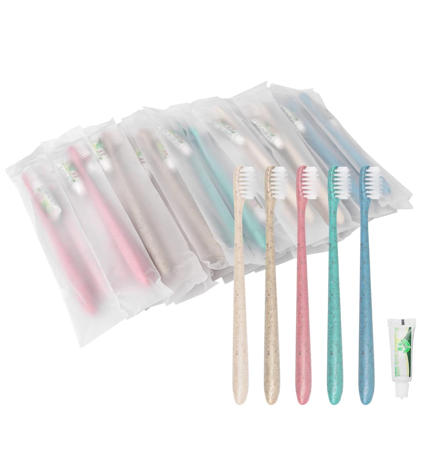 100 Pack Disposable Toothbrushes & Toothpaste Sets for Hotel, Home, Travel Individually Packaged - Buy Online on GoSupps.com