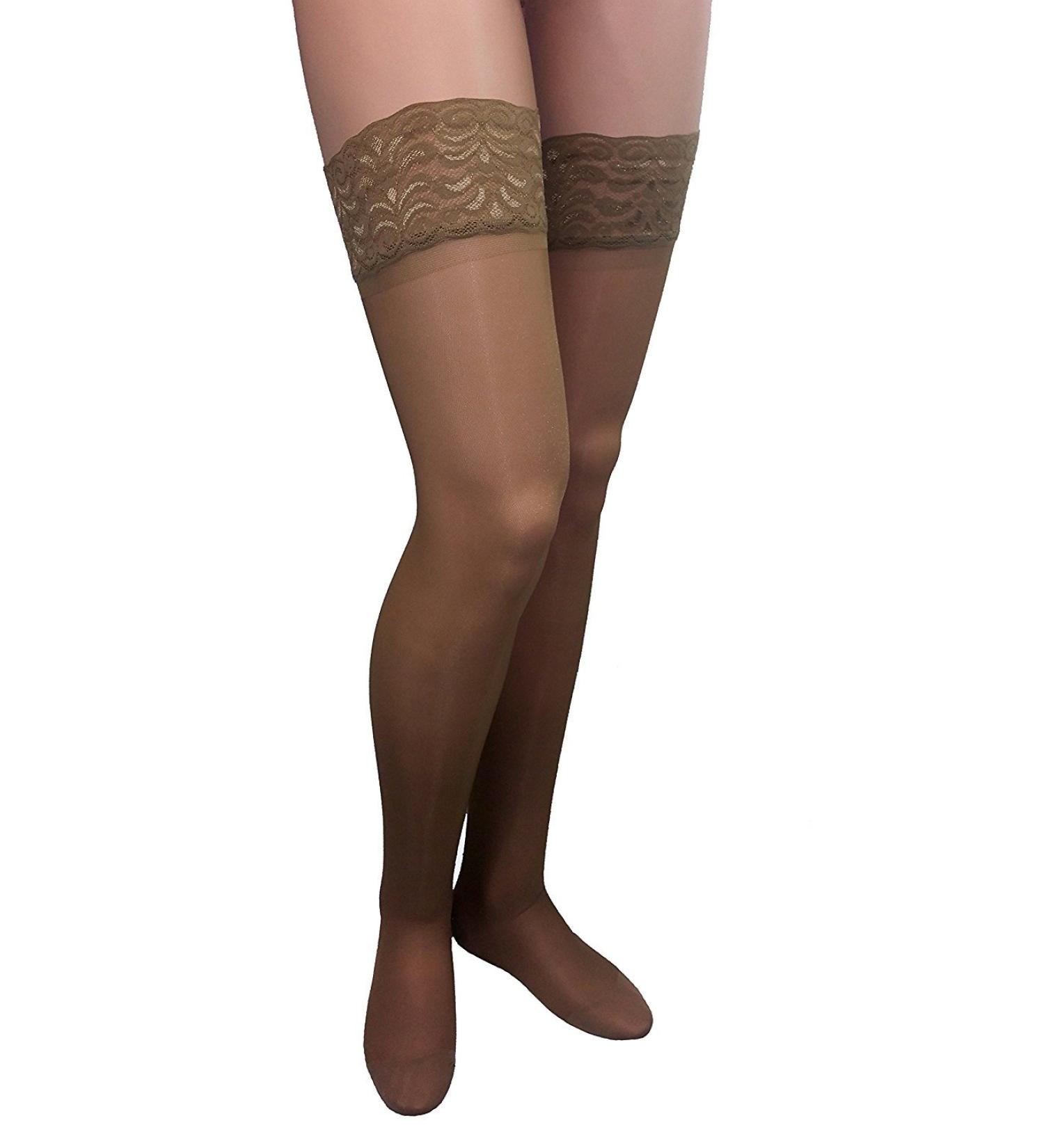 ITA-MED Sheer Compression Stockings - 23-30 mmHg Thigh High Closed Toe Beige Large - Buy Online on GoSupps.com