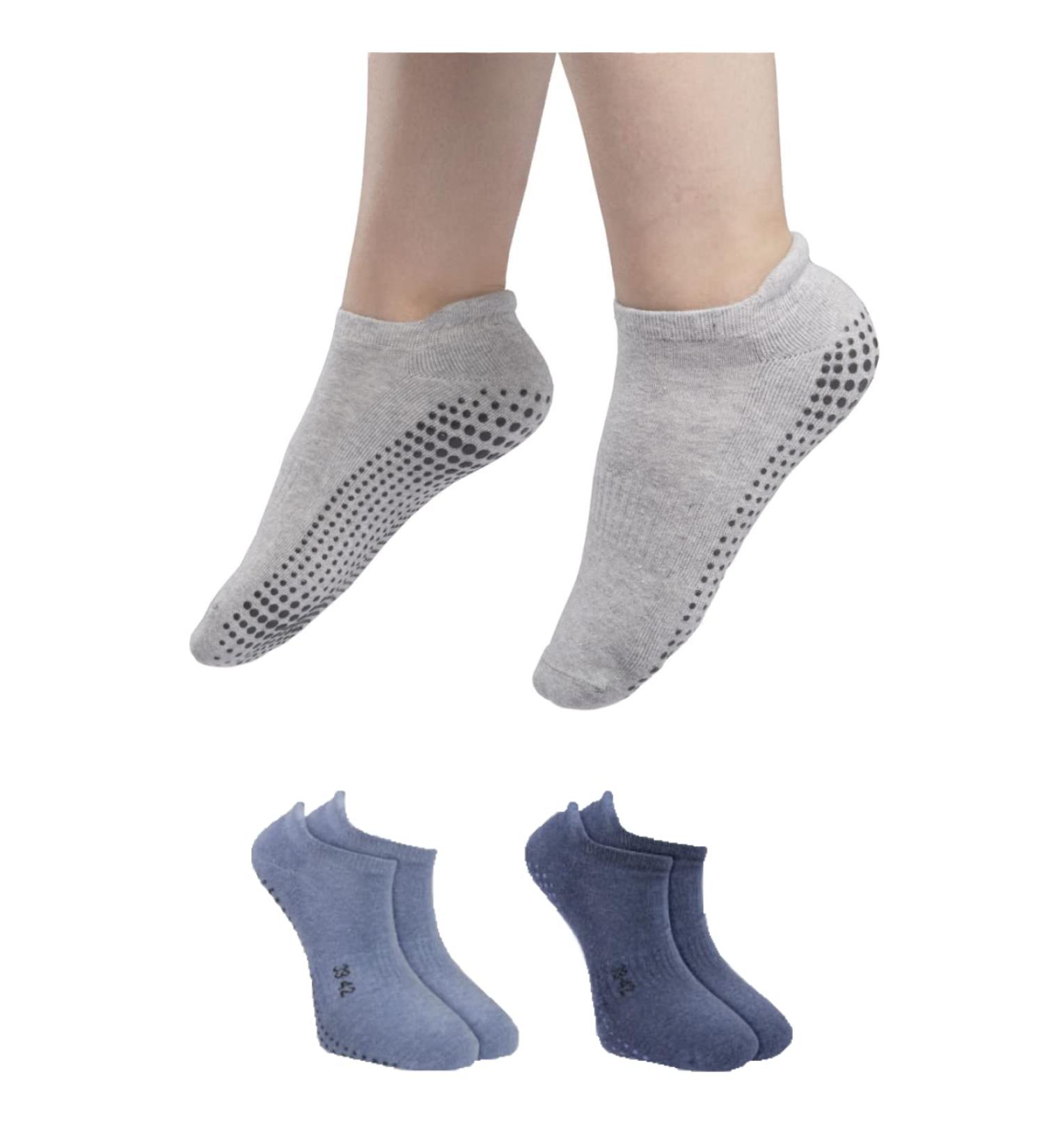 R der Anti-Slip Stopper Socks for Men & Women | Yoga House & ABS Socks | Navy Blue & Light Blue Sizes 43-46 - Buy Online on GoSupps.com