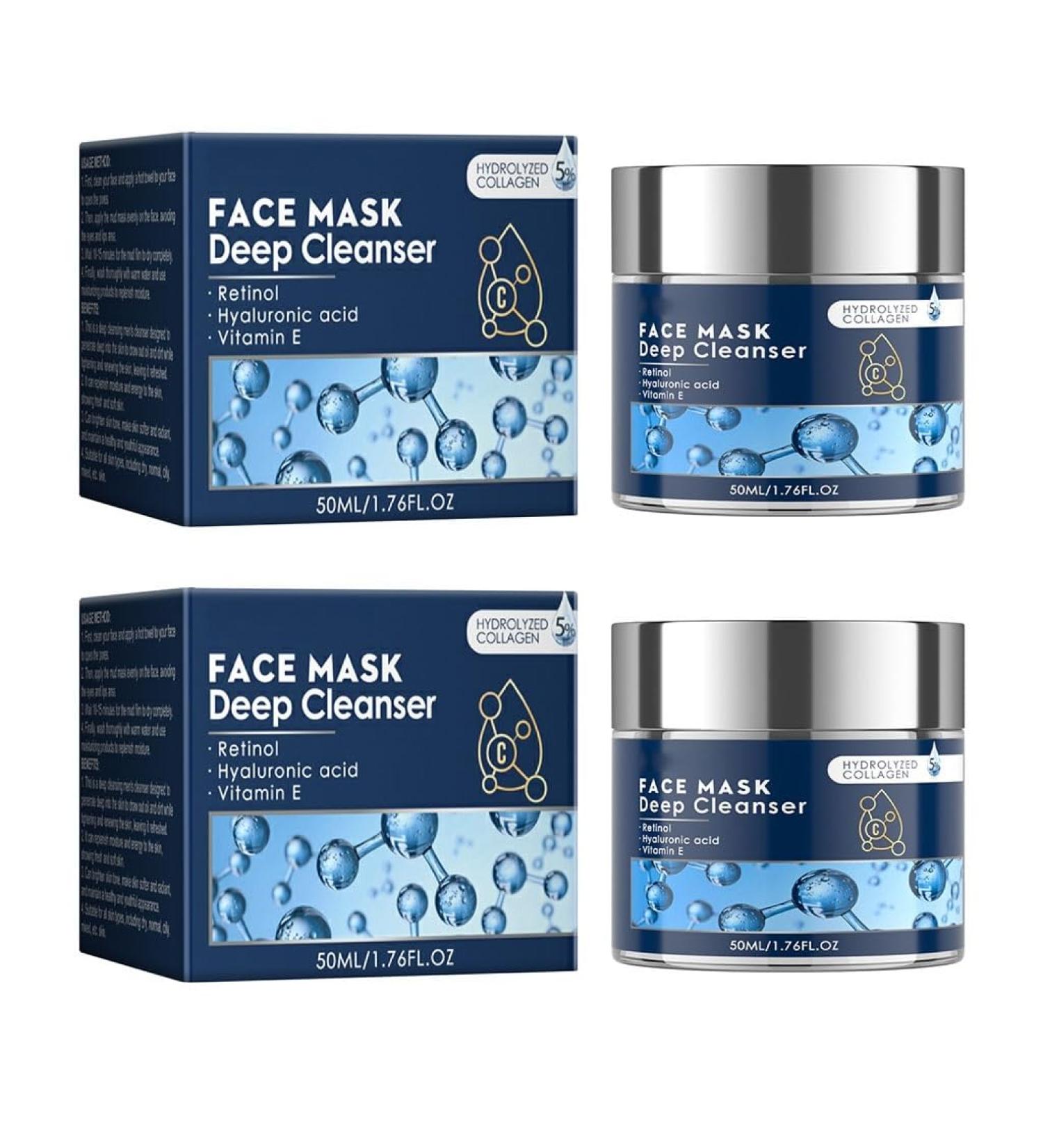 Nettoyant Visage For Homme - Soin Doux Un Nettoyage En Profondeur Contr le Du S bum Une Hydratation Et Raffermissement Hydratant Rafra chissant(2PCS) - Buy Online on GoSupps.com