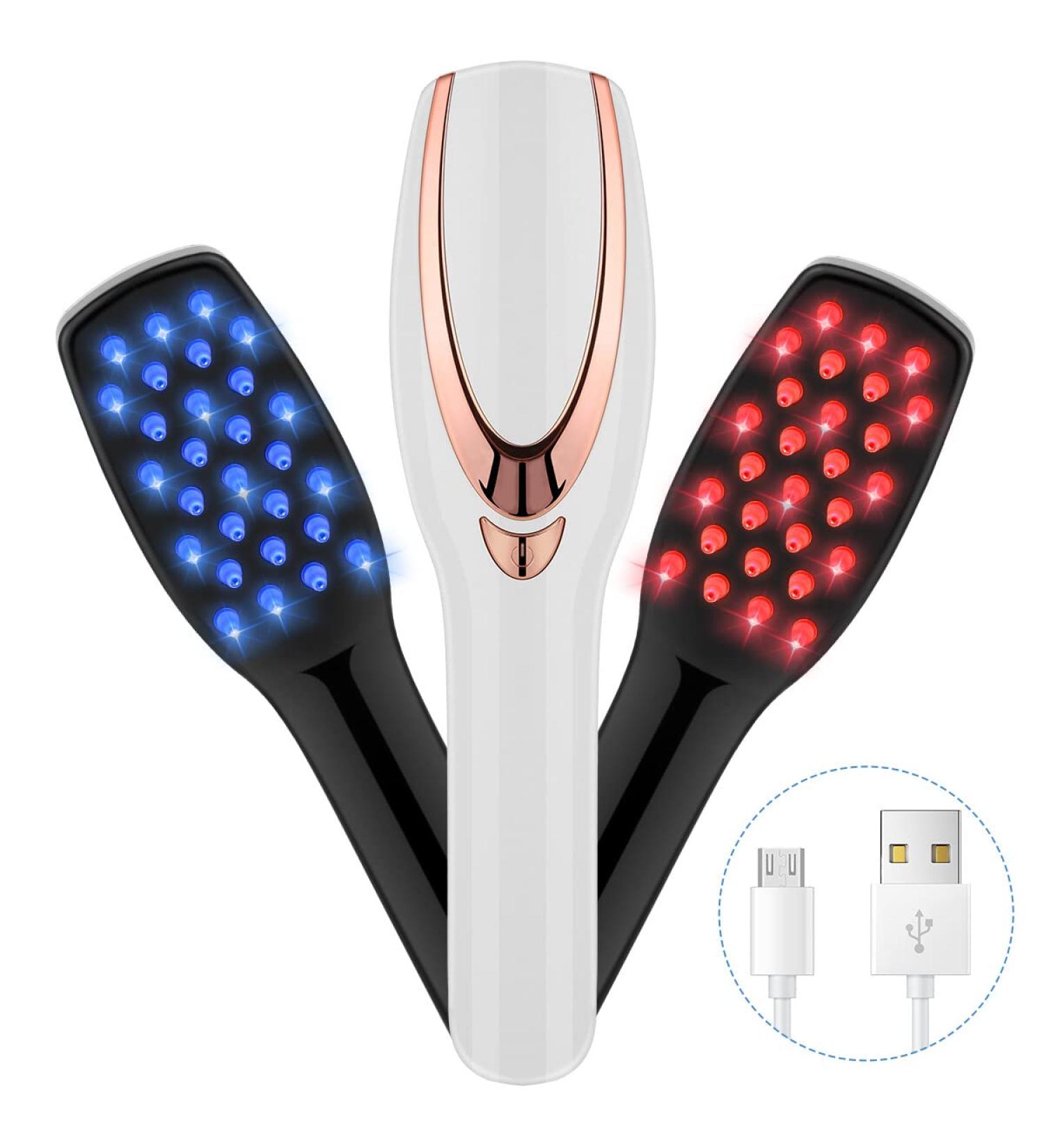 Sujosaju 3-in-1 Scalp Massager - Electric Brush for Hair Recovery Rechargeable USB Phototherapy Comb - Buy Online on GoSupps.com