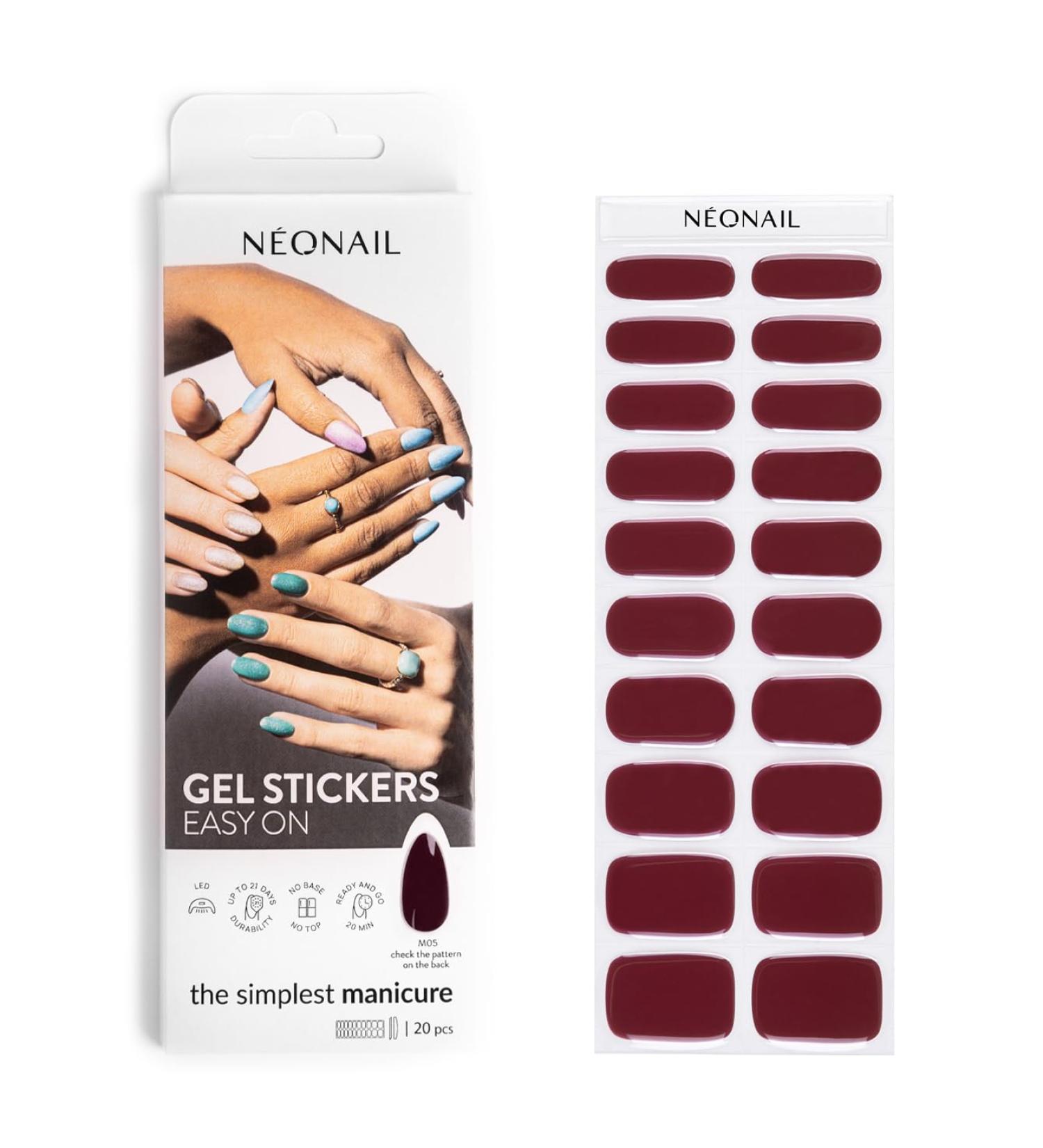 Neonail Gel UV Stickers M05 - Red | 15 Easy-On Nail Polish Stripes & Decor for Hands & Feet - Buy Online on GoSupps.com