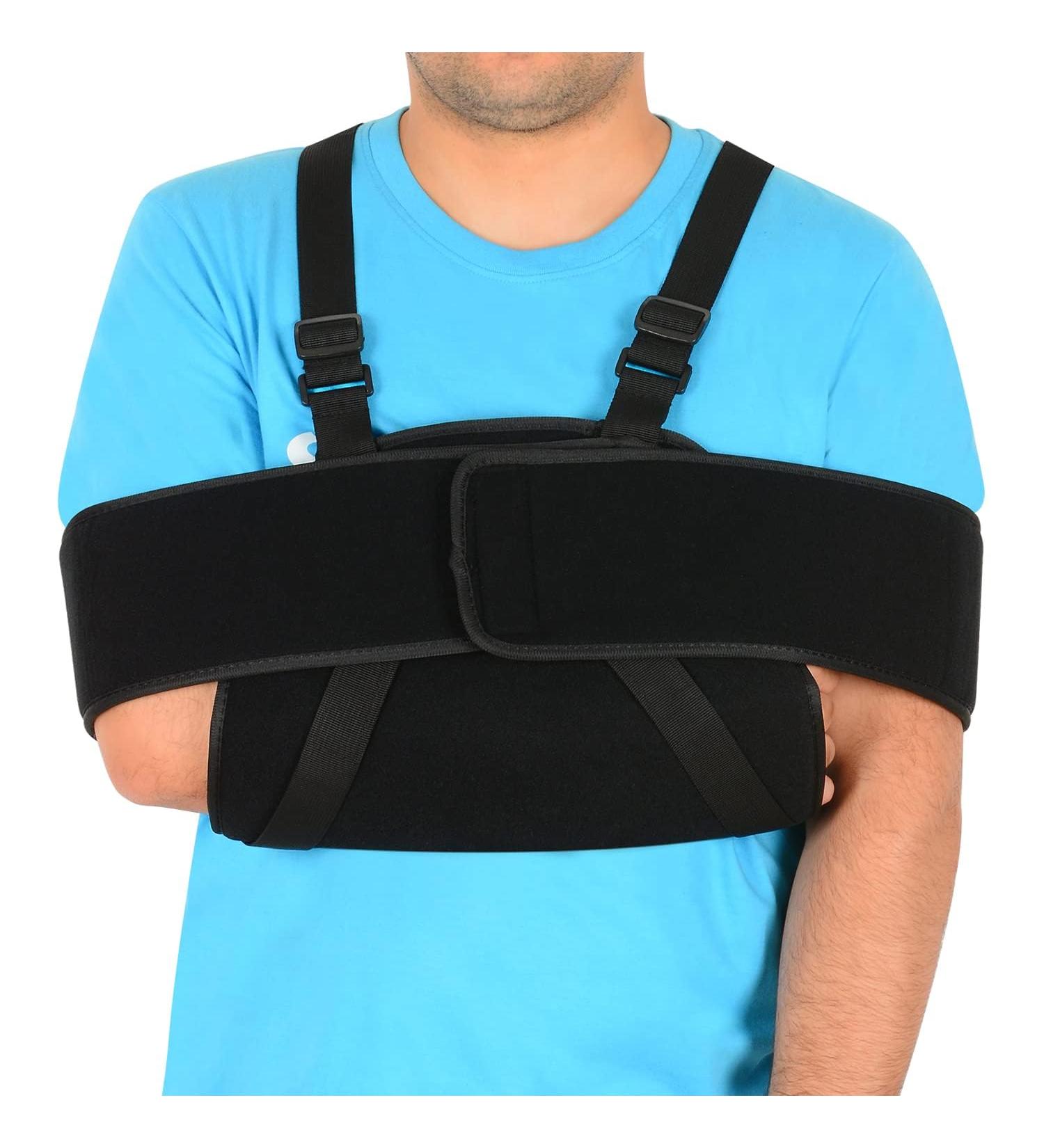 Supegear Adjustable Arm Loop Shoulder Brace - Comfortable Support for Rotator Cuff Broken Wrist Elbow & Arm Unisex Black - Buy Online on GoSupps.com