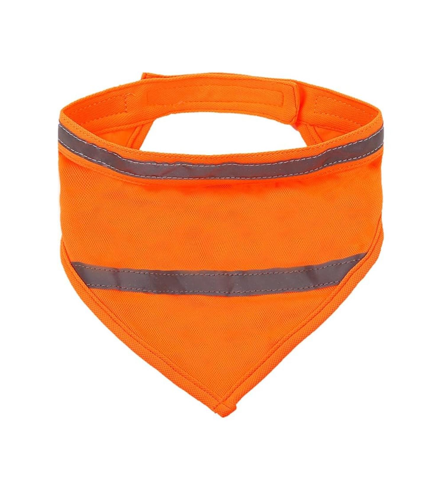 Reflective Triangle Dog Tapers - Adjustable Fluorescent Orange Pet Scarves for Night Walks Camping & Travel - Buy Online on GoSupps.com