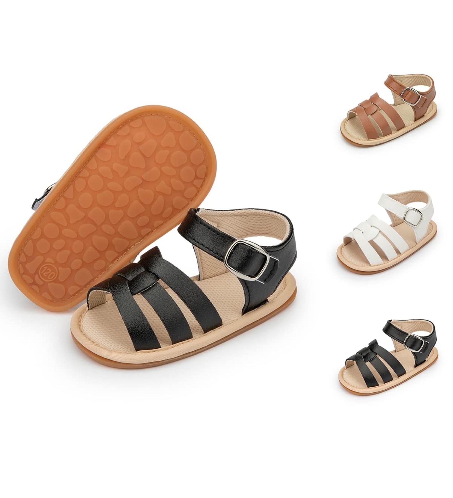 Sonsage Infant Baby Summer Sandals - Bowknot Crib Shoes for 6-12 Months - Black - Buy Online on GoSupps.com