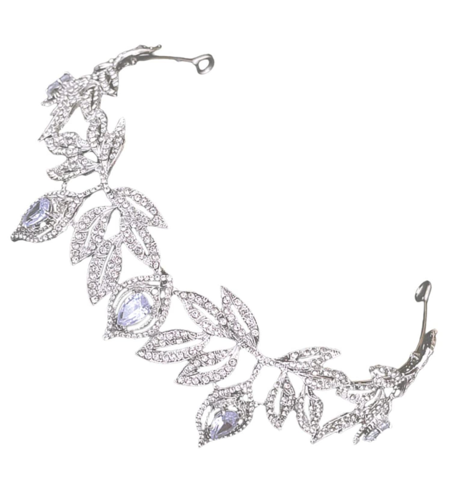 Hair Clip Headband Women Rhinestone Headwear Leaf Crown Hair Accessory Retro Decor Prom Props Tiara - Buy Online on GoSupps.com