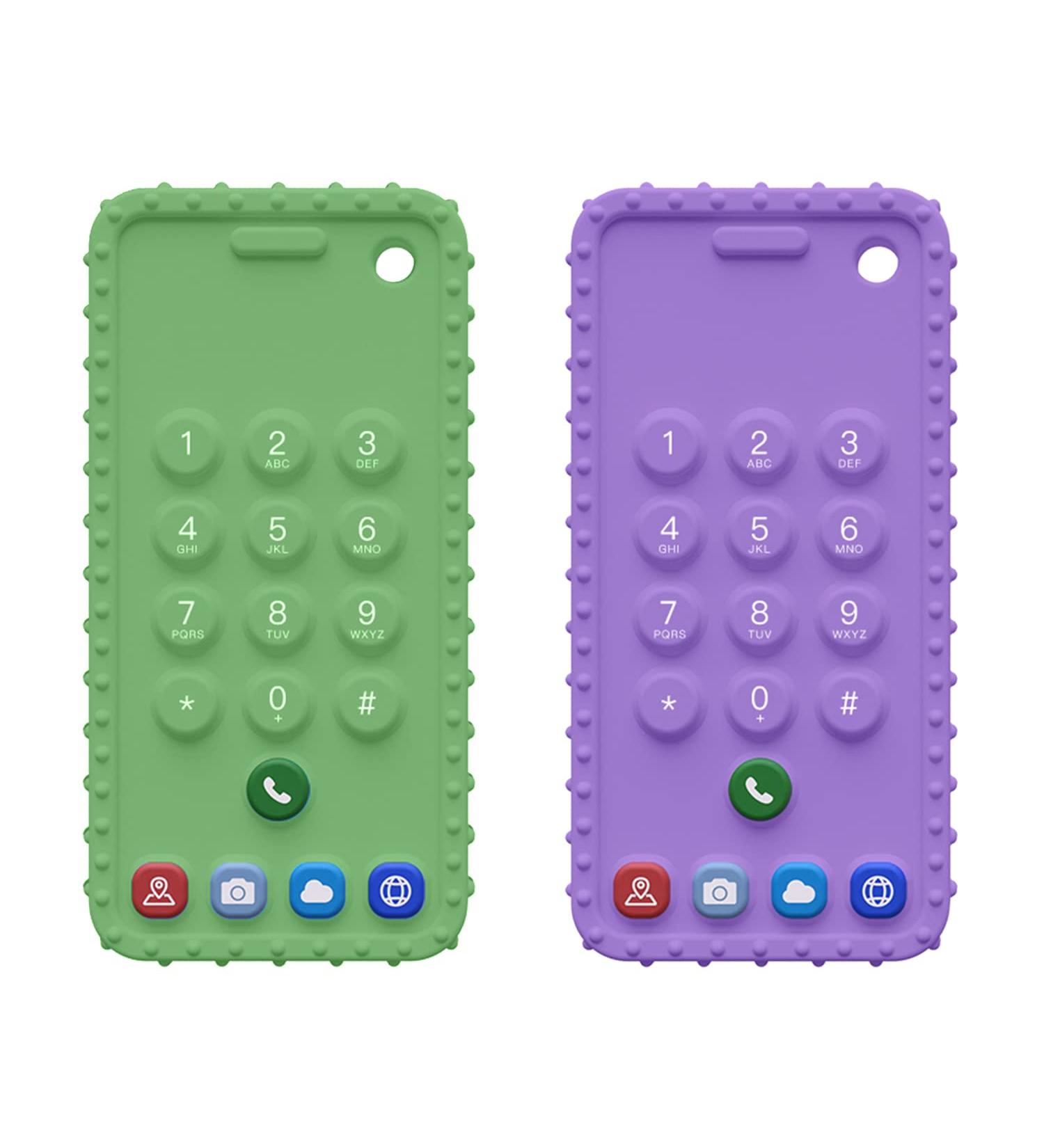 Silicone Cellphone Teether Toys for Babies 3-12 Months - Sore Gums Relief & Sensory Toy - BPA Free (2 Pack) - Buy Online on GoSupps.com